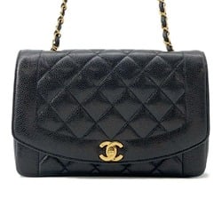 Chanel Chain Shoulder Bag Matelasse 25 Coco Mark Diana Caviar Skin A01165 CHANEL Black