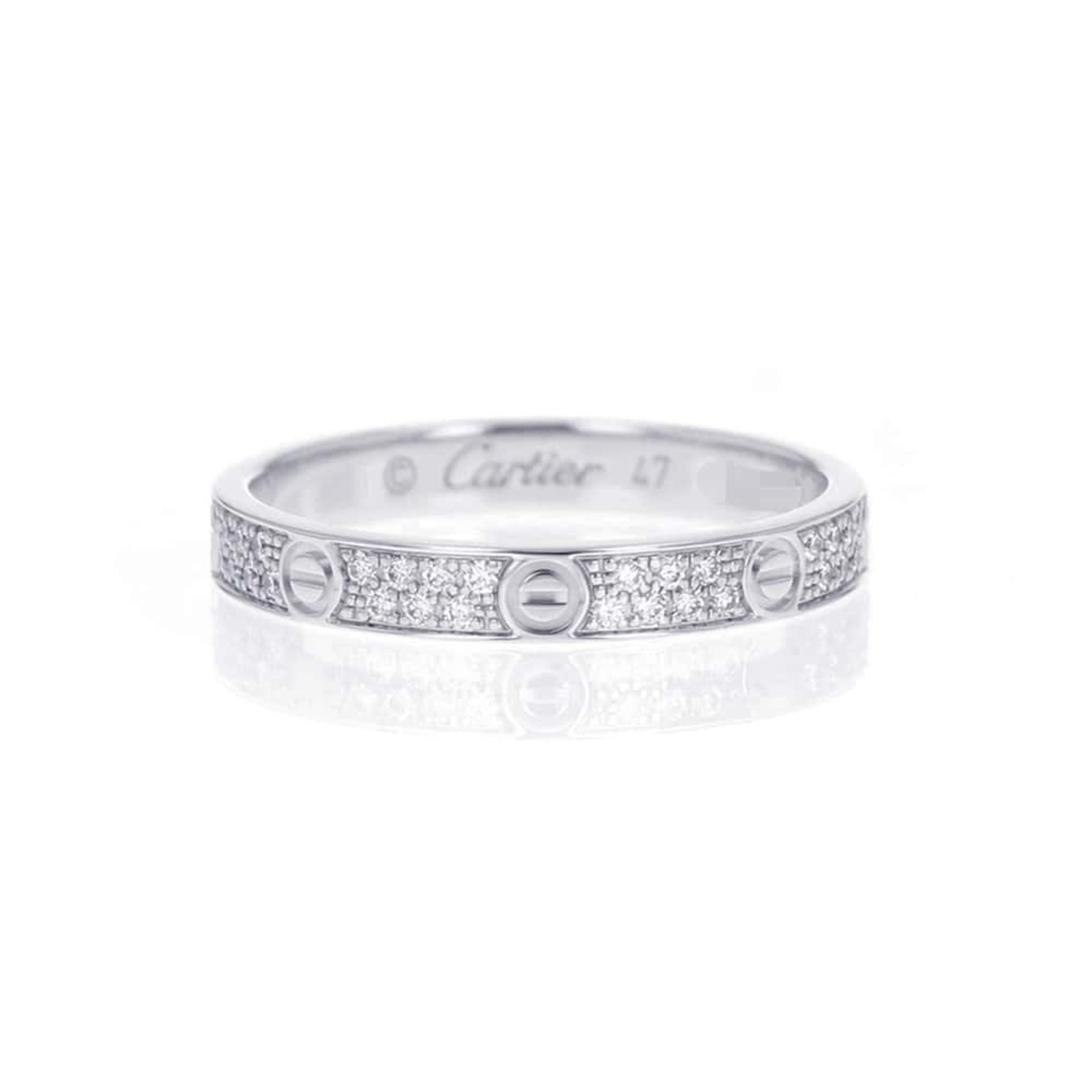 Cartier Ring Love Small Model Diamond K18WG White Gold Size 47 B4218247