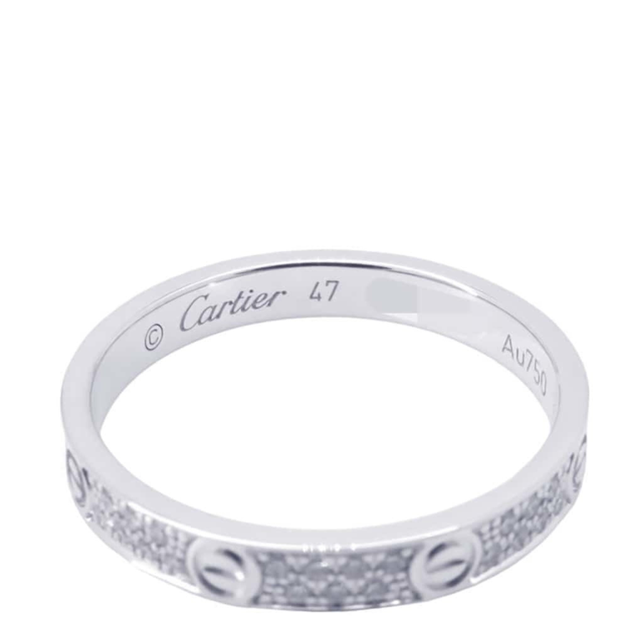 Cartier Ring Love Small Model Diamond K18WG White Gold Size 47 B4218247