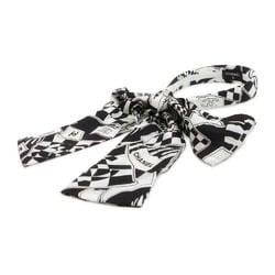 Chanel headband Coco mark silk CHANEL hair black white