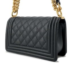 Chanel Chain Shoulder Bag Boy Small Matelasse Coco Mark A67085 CHANEL Black