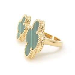 Van Cleef & Arpels Ring Magic Alhambra Entree Les Doors Malachite K18YG Size 50 VCARO3MI00