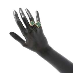 Van Cleef & Arpels Ring Magic Alhambra Entree Les Doors Malachite K18YG Size 50 VCARO3MI00