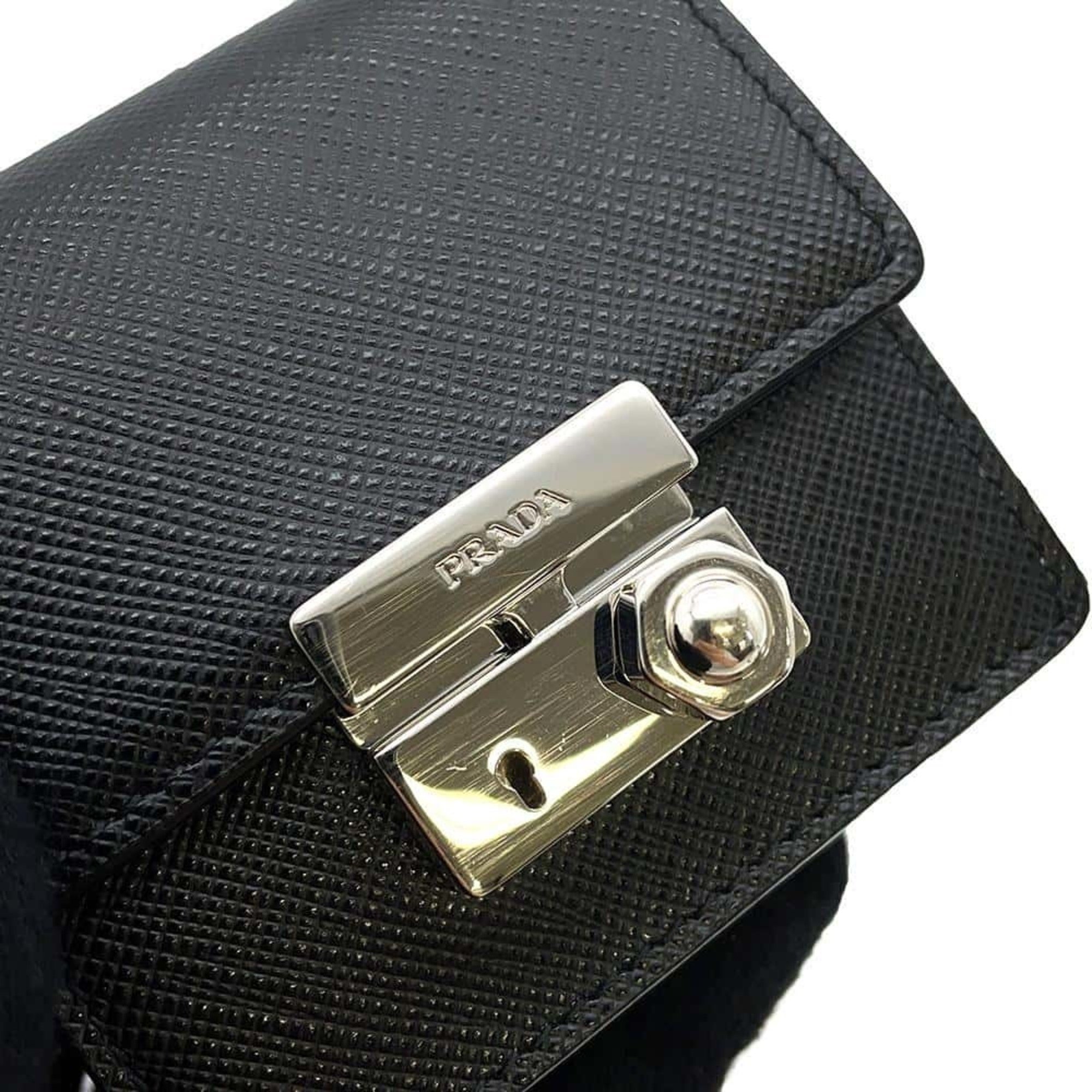 Prada Shoulder Pouch Saffiano 2ZH097 PRADA Bag Black