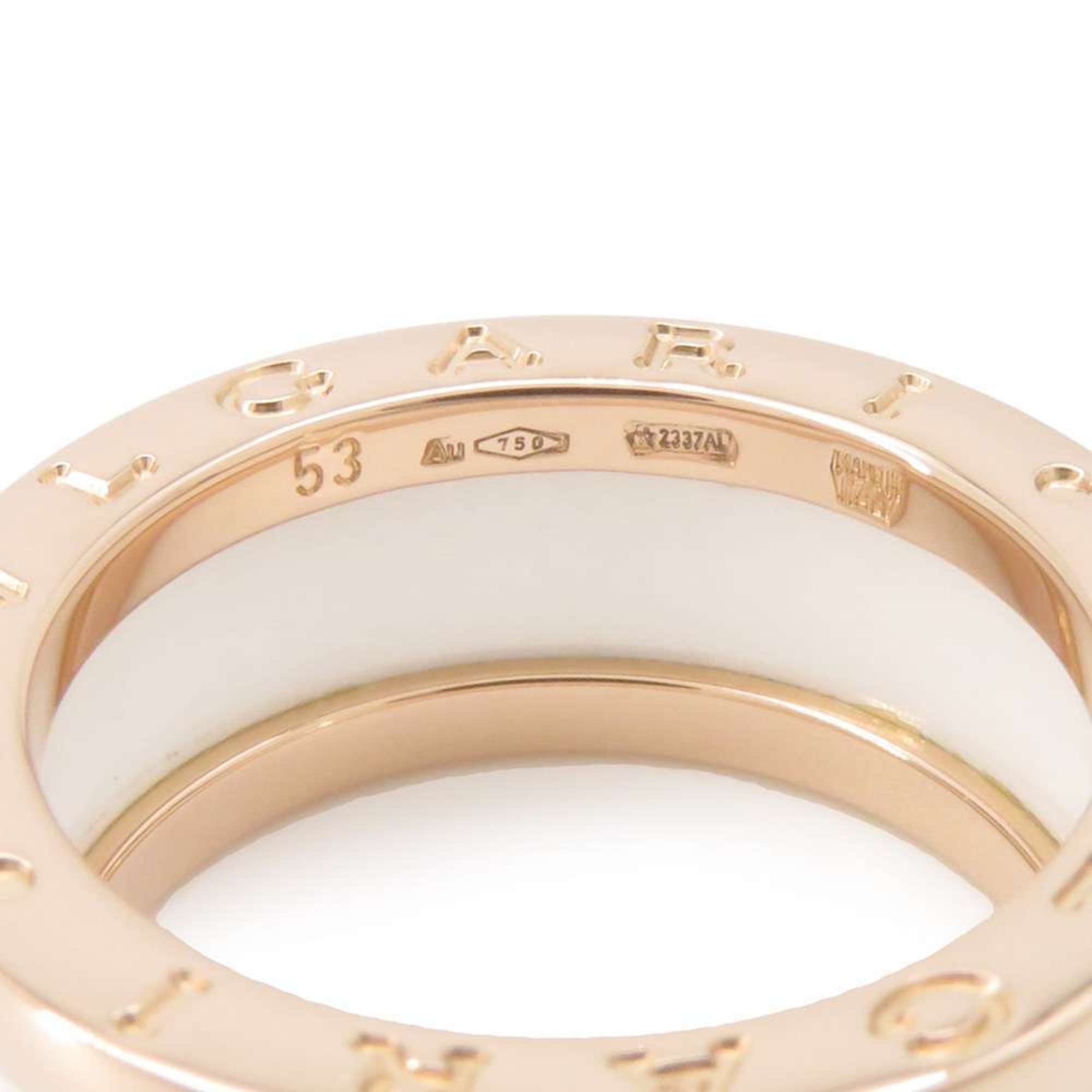 BVLGARI Ring B-zero1 2-band K18PG pink gold white ceramic size 53 347021