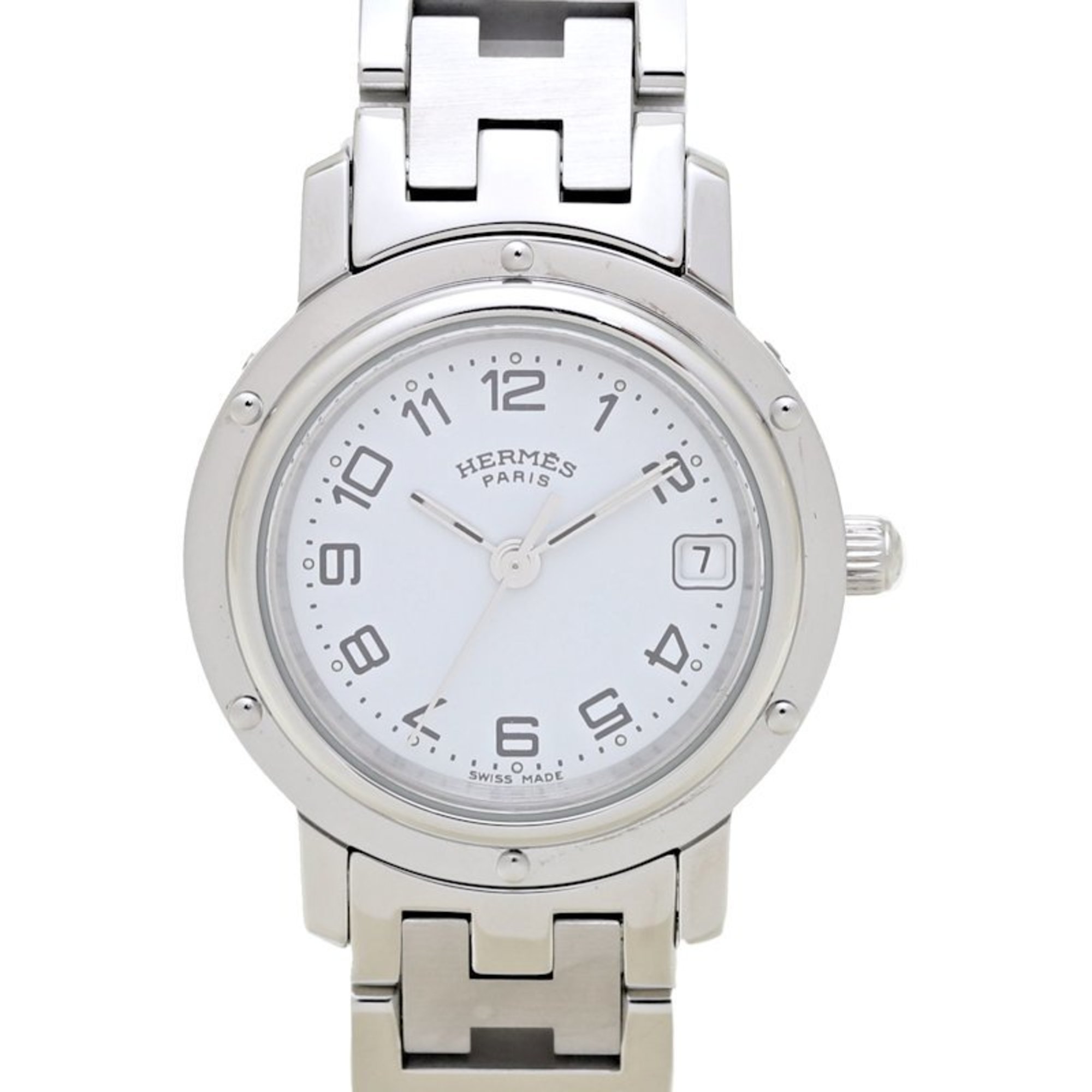 HERMES Clipper CL4.210.130 3758 Old Buckle Stainless Steel Ladies 130264 Watch