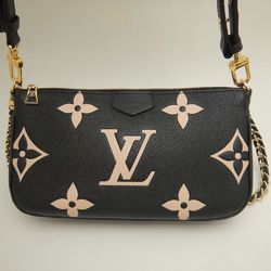 LOUIS VUITTON Louis Vuitton Bicolor Monogram Empreinte Multi Pochette Accessoires M45777 Shoulder Bag Black Cream 252166