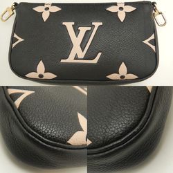 LOUIS VUITTON Louis Vuitton Bicolor Monogram Empreinte Multi Pochette Accessoires M45777 Shoulder Bag Black Cream 252166