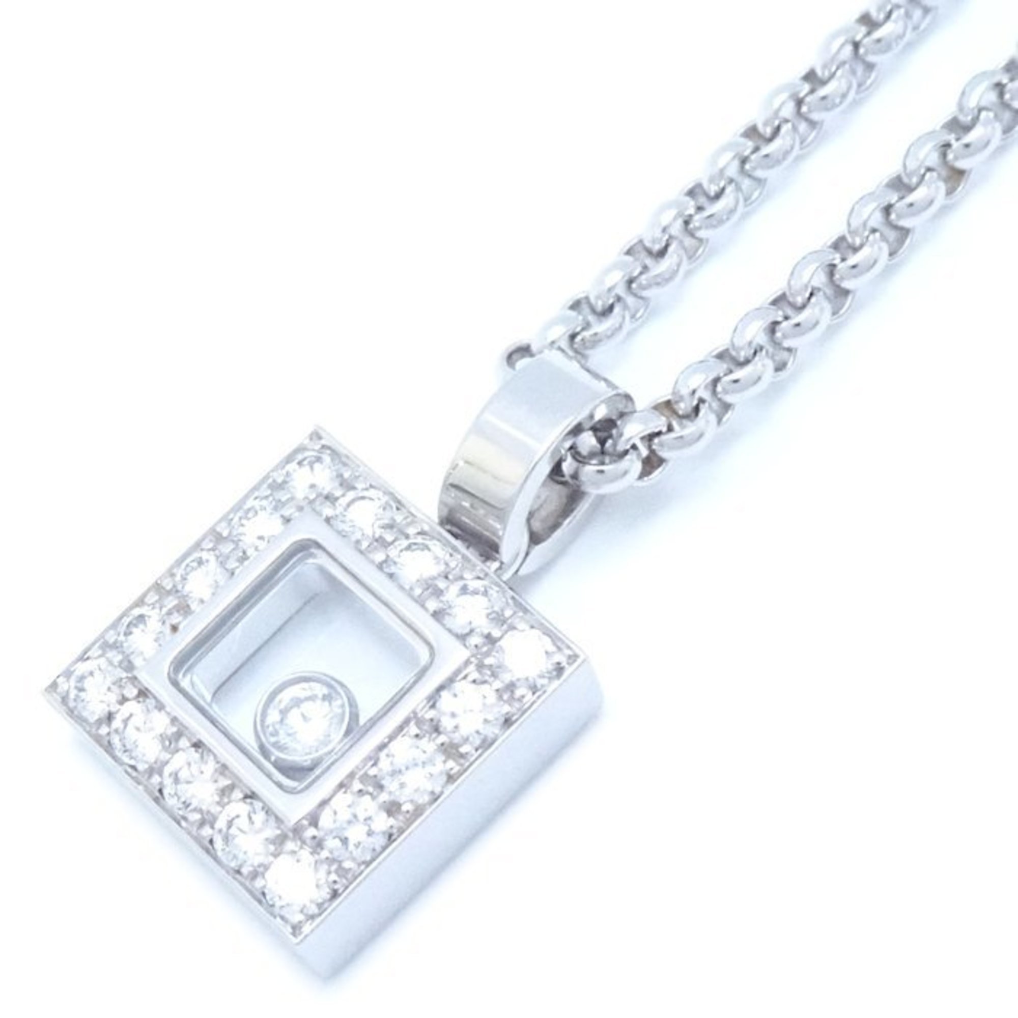 Chopard Happy Diamond Square Necklace 79 2896 K18WG White Gold 292488