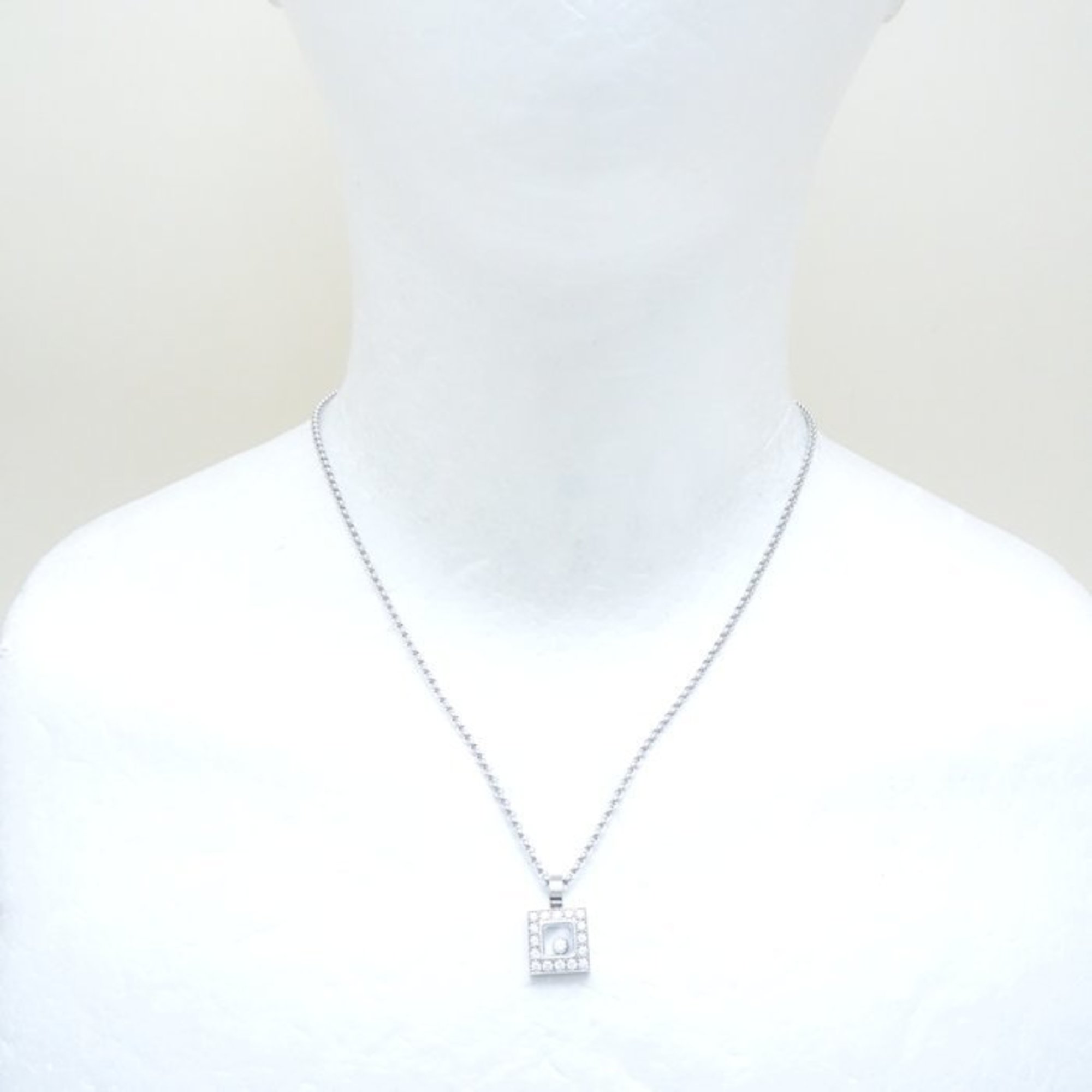 Chopard Happy Diamond Square Necklace 79 2896 K18WG White Gold 292488