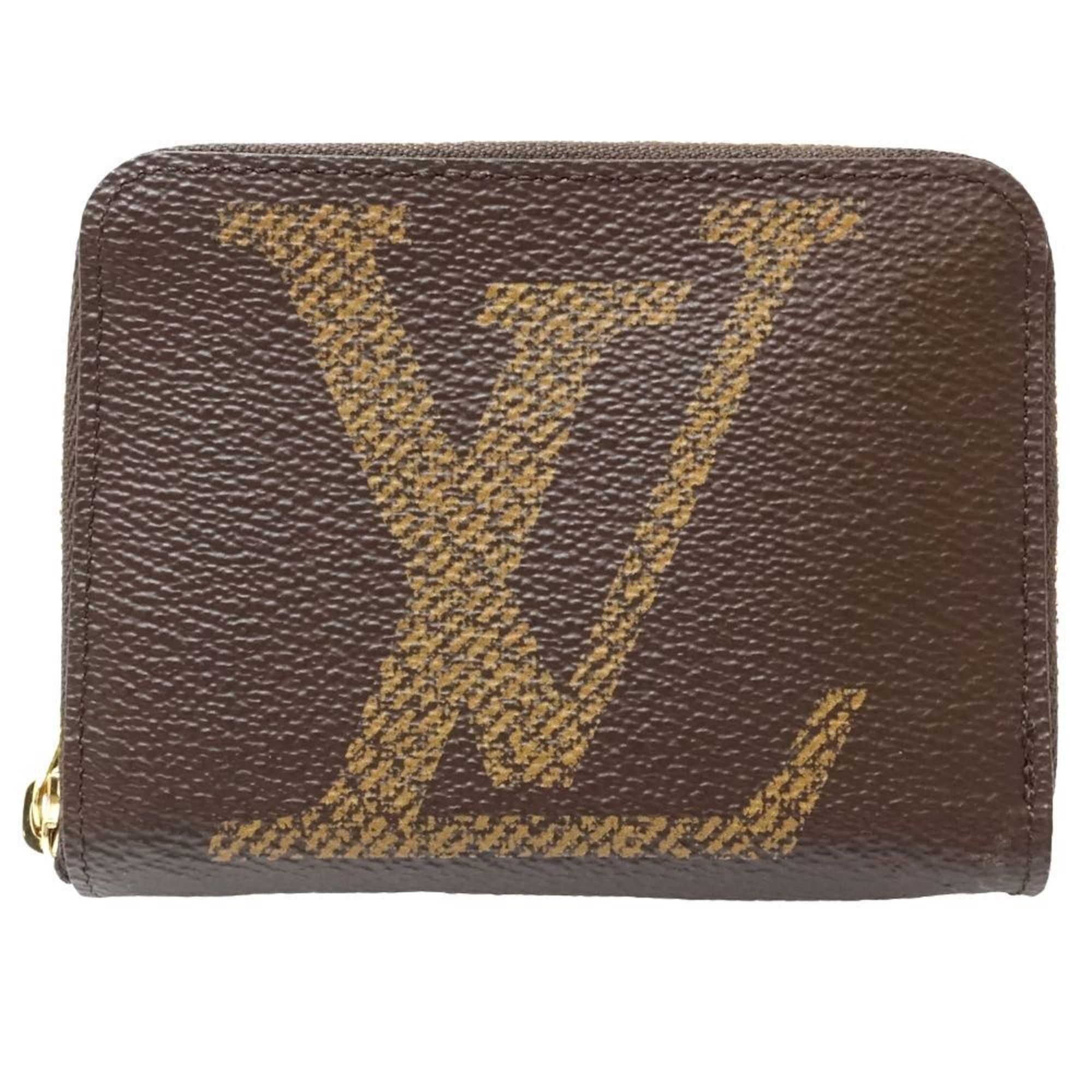 LOUIS VUITTON Louis Vuitton Wallet/Coin Case M69354 Zipper Coin Purse Monogram Giant Reverse Brown 180741