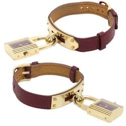 HERMES Kelly Watch KE1.201 〇T Engraved GP (Gold Plated) x Leather Women's 130273 Wristwatch