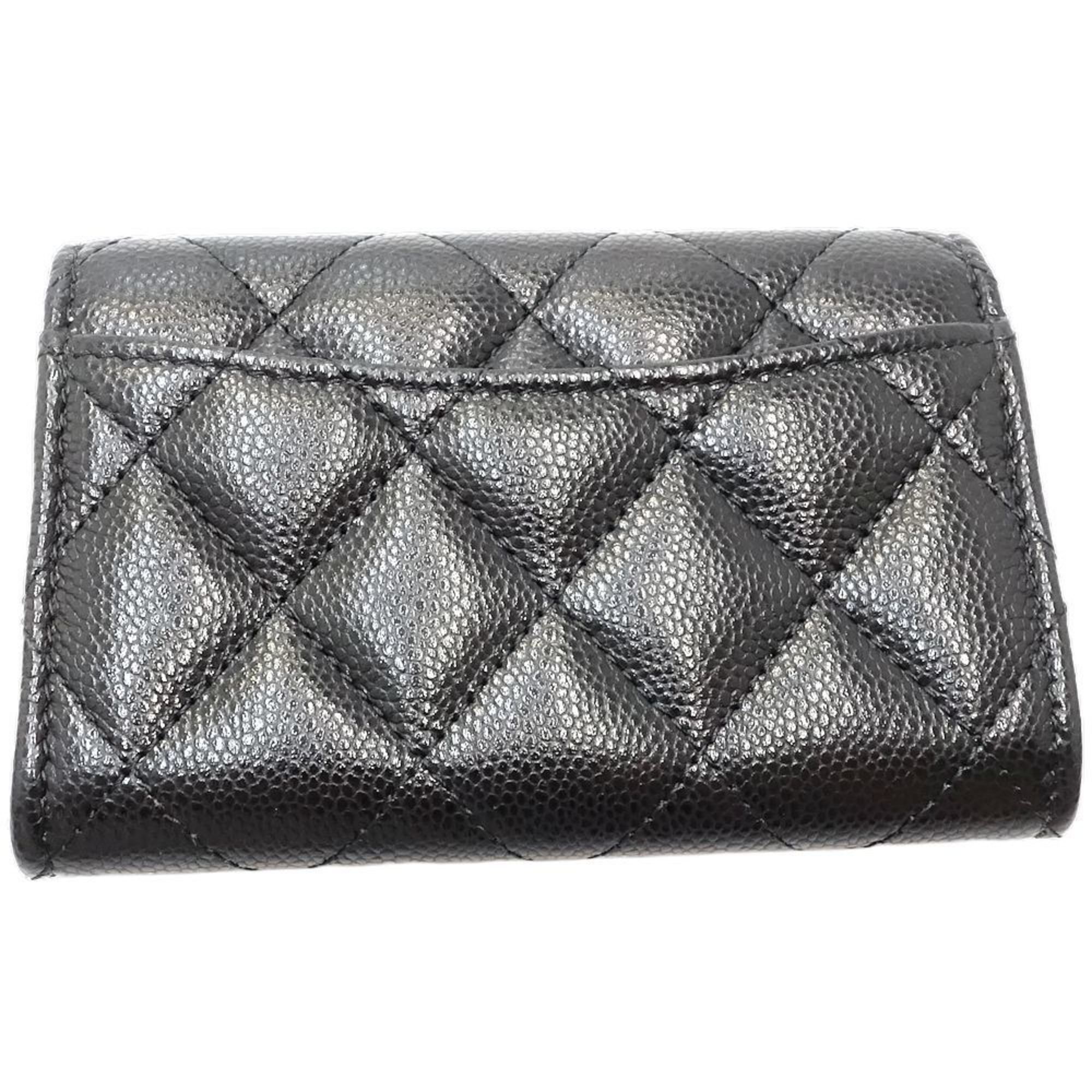 CHANEL Chanel Wallet/Coin Case AP4096 Classic Flap Coin Purse Matelasse Coco Mark Caviar Skin Black 180776 ☆