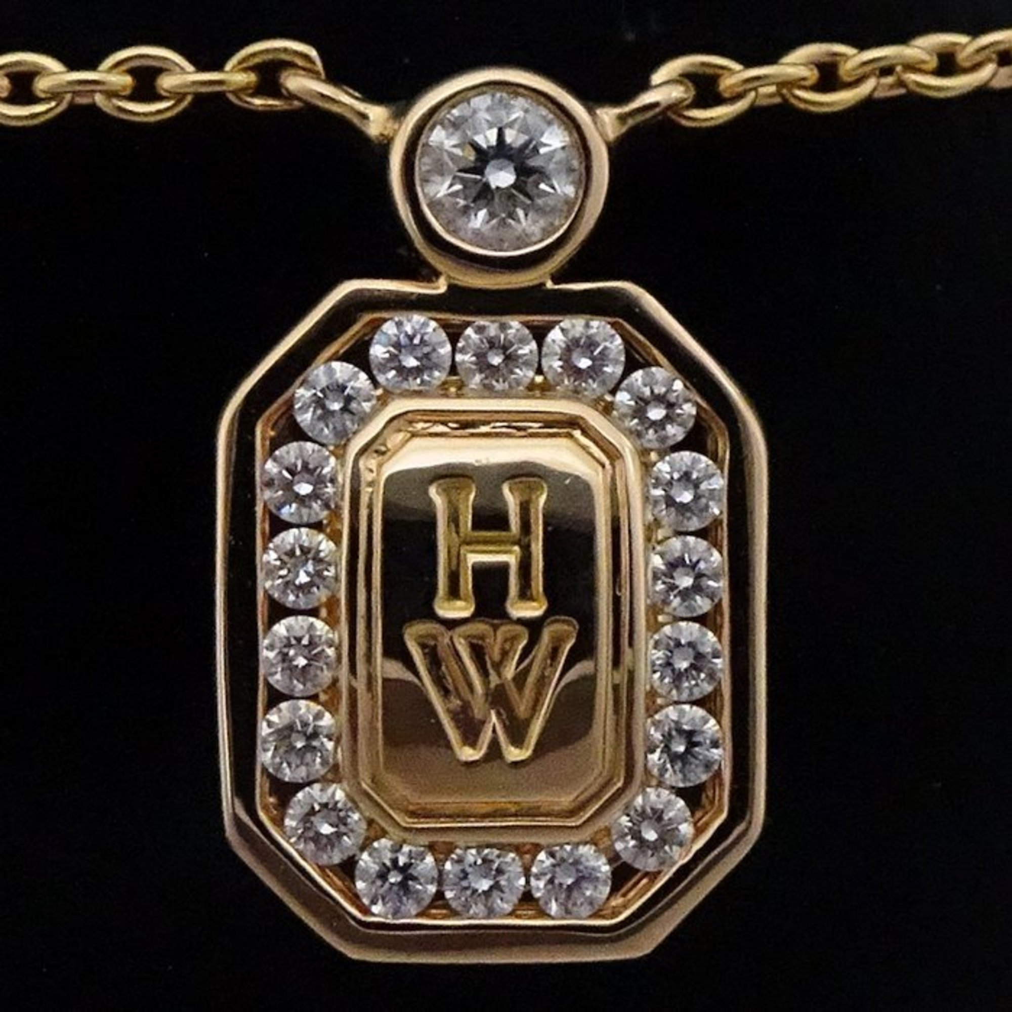 HARRY WINSTON Harry Winston HW Necklace Diamond PEDRRD16HWL K18PG Pink Gold 292576