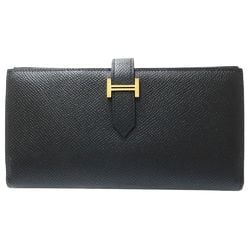 HERMES Hermes Long Wallet Bearn Soufflet Y Stamped Veau Epsom Black 180730