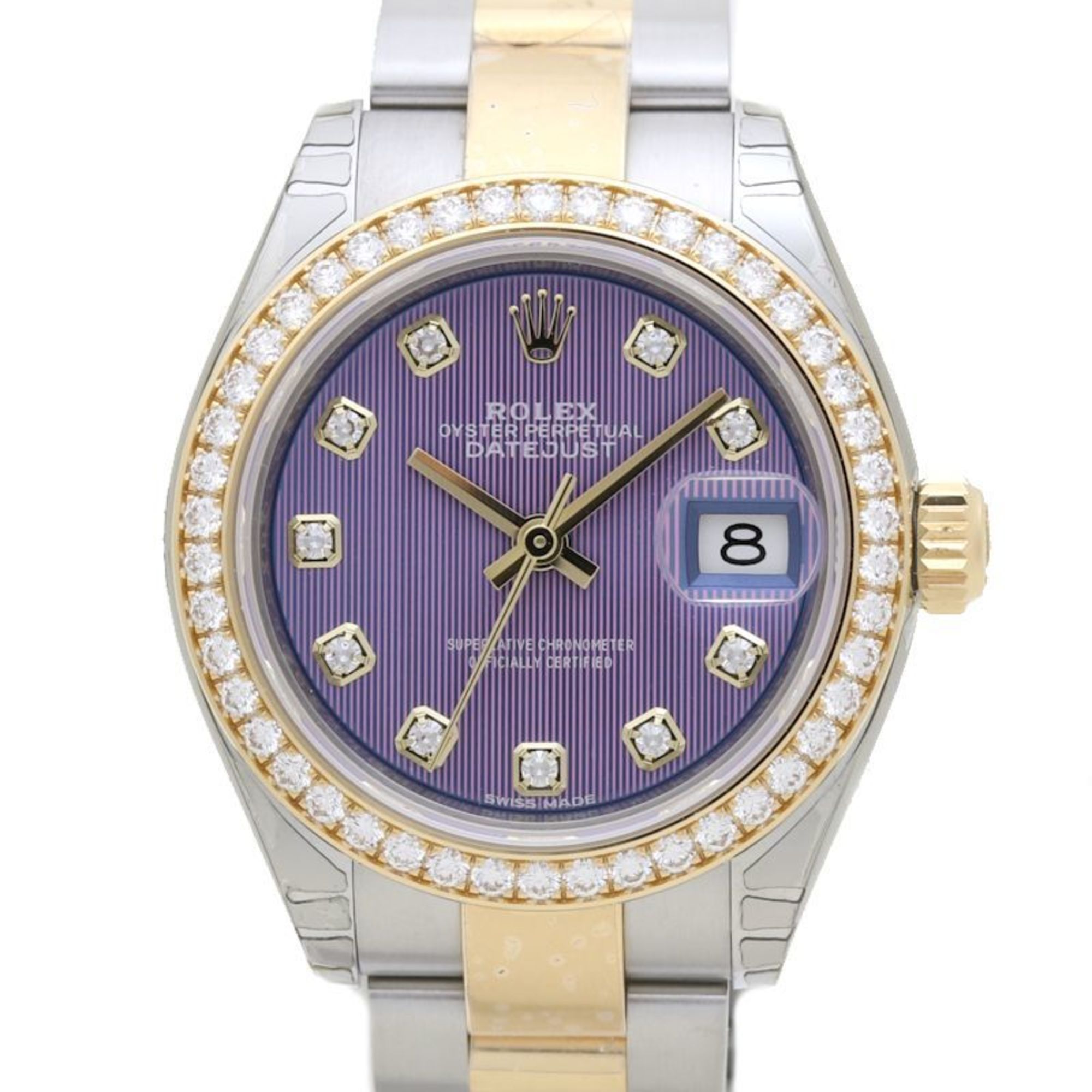 ROLEX Rolex Datejust 28 279383RBR Bezel Diamond 10P Random Number K18YG Yellow Gold x Stainless Steel Ladies 39610 ☆ Wristwatch