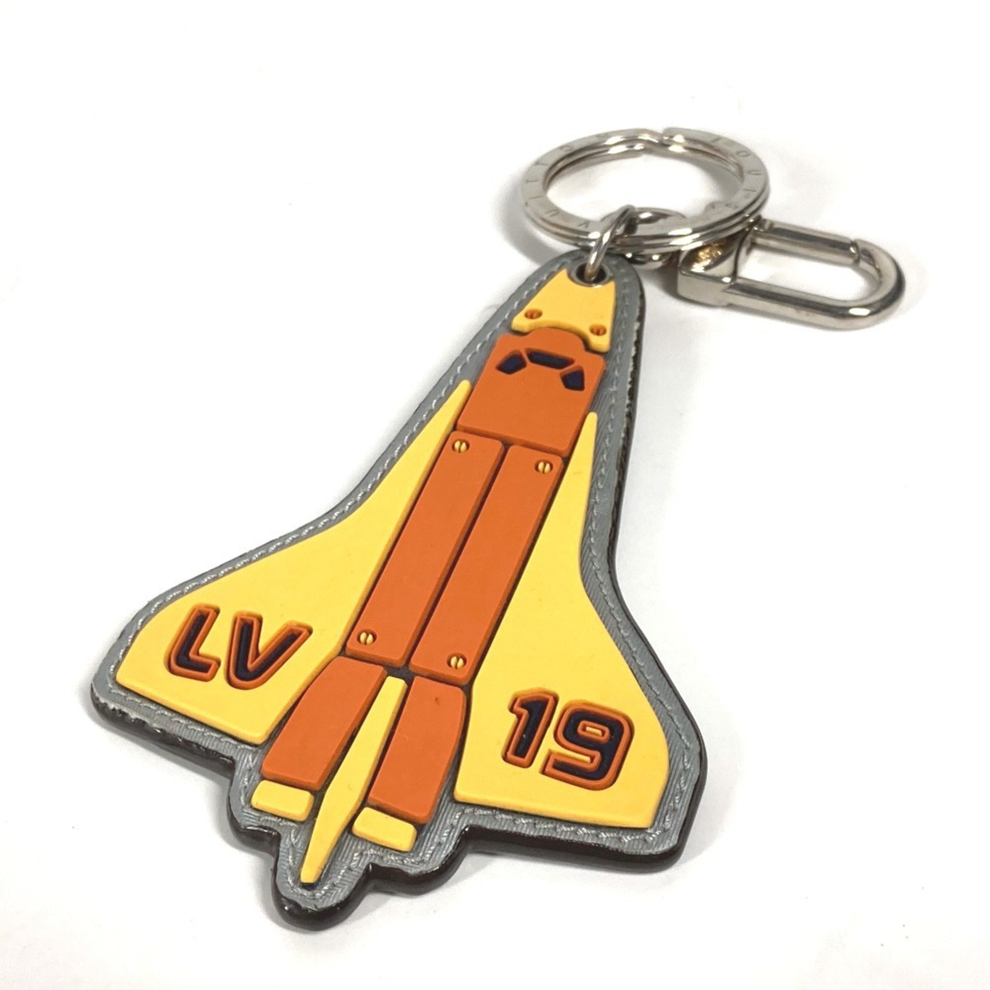 LOUIS VUITTON MP2215 Monogram Titanium Porto Cle Mascot Rocket Bag Charm Keychain Rubber Men's Yellow