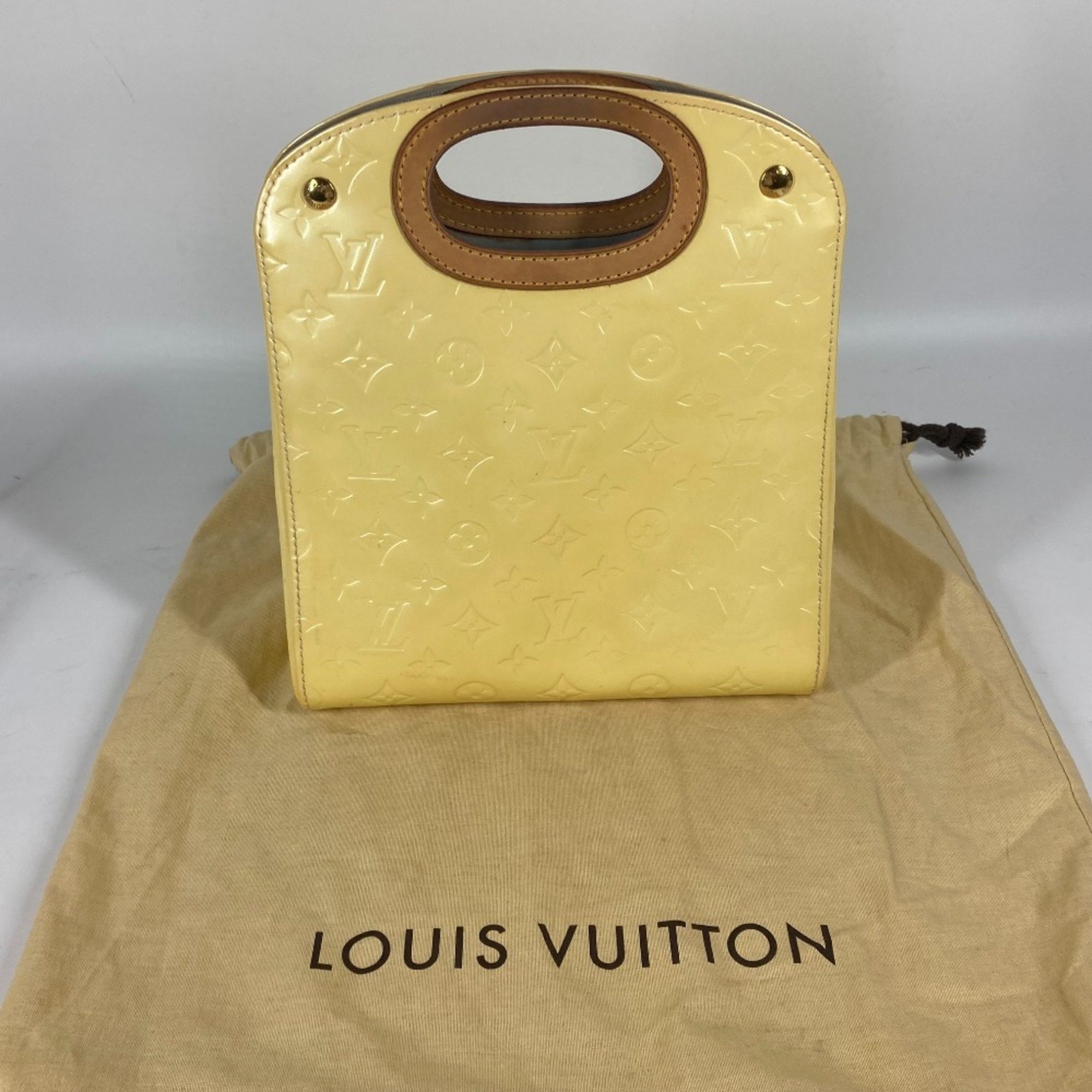 LOUIS VUITTON M91378 Monogram Vernis Maple Drive Handbag Ladies Pearl White