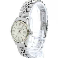 Vintage ROLEX Oyster Perpetual Date 6517 White Gold Steel Ladies Watch BF573276