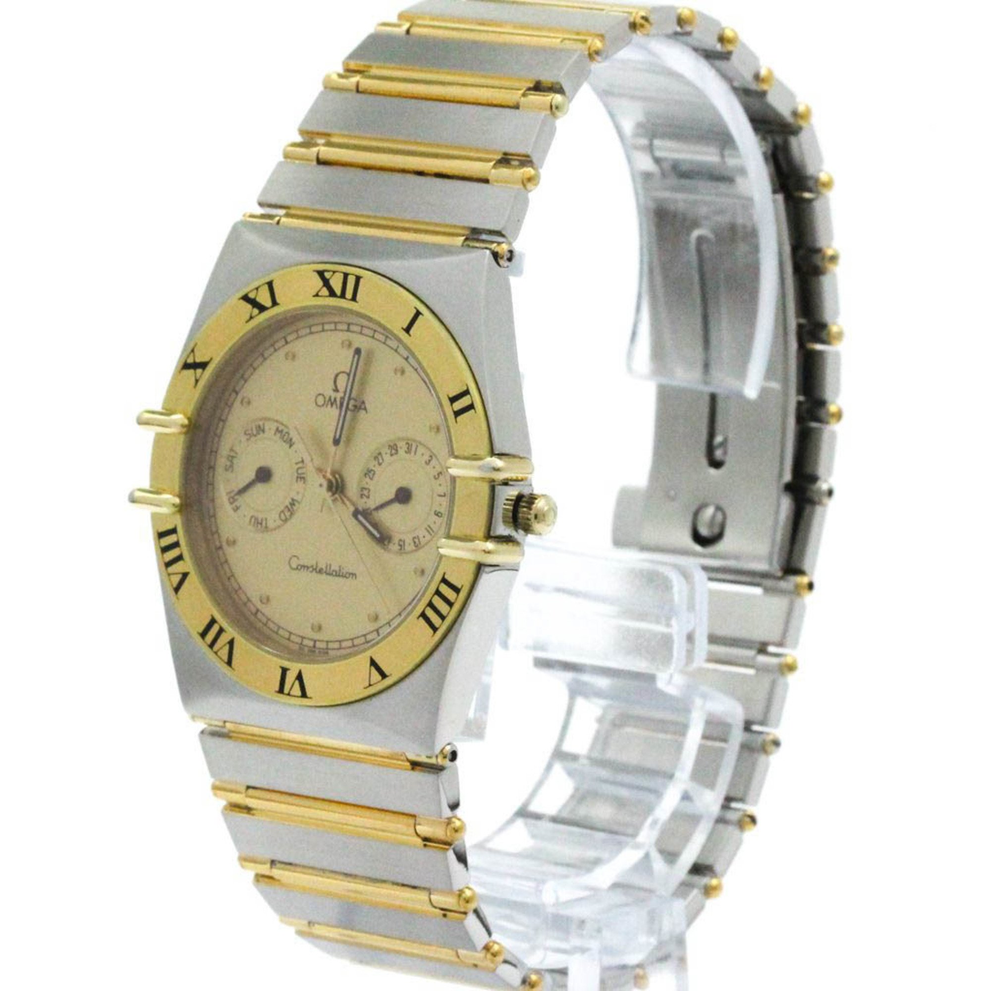 Polished OMEGA Constellation Day Date 18K Gold Steel Watch 396.1069 BF564354