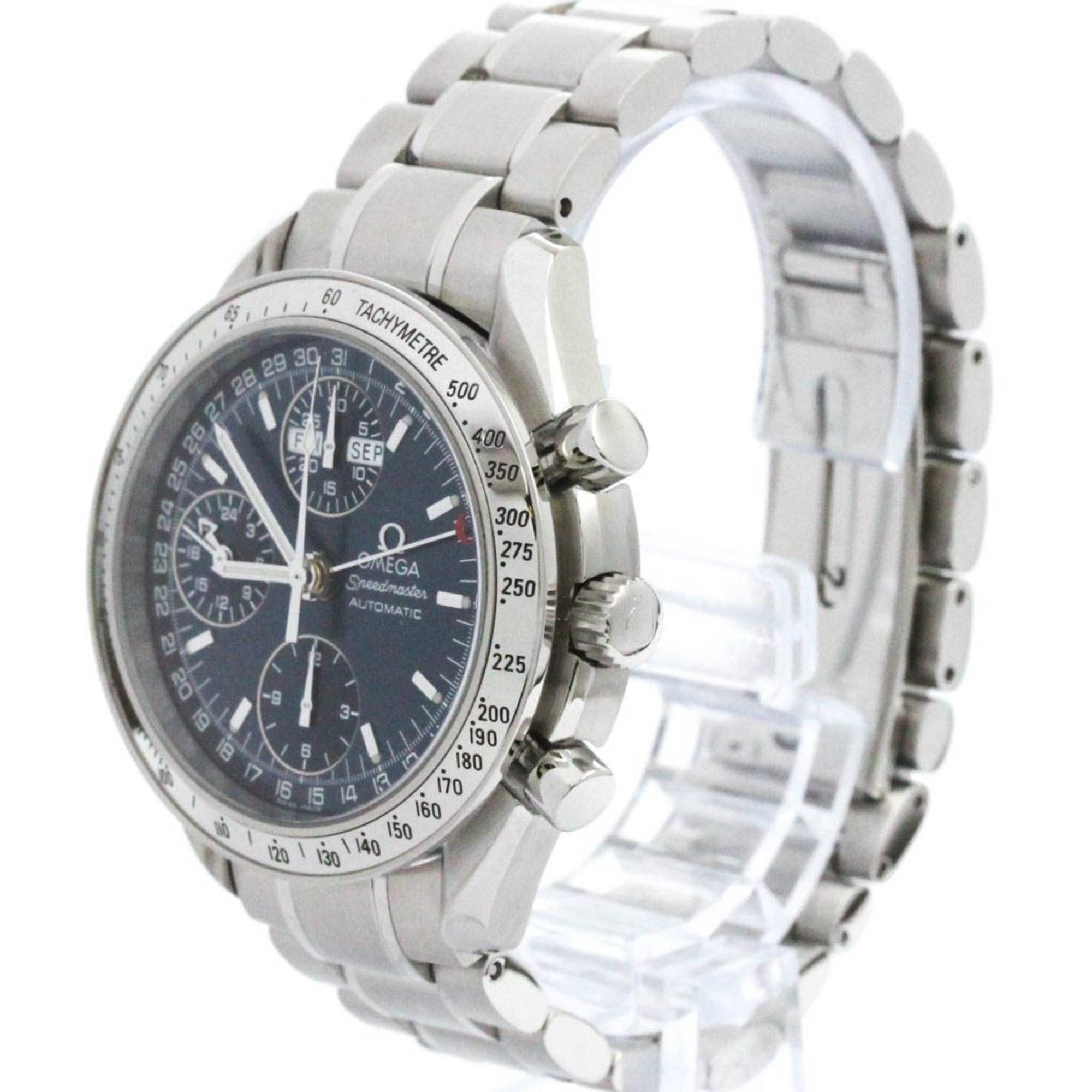 Polished OMEGA Speedmaster Triple Date Steel Automatic Watch 3523.80 BF571704