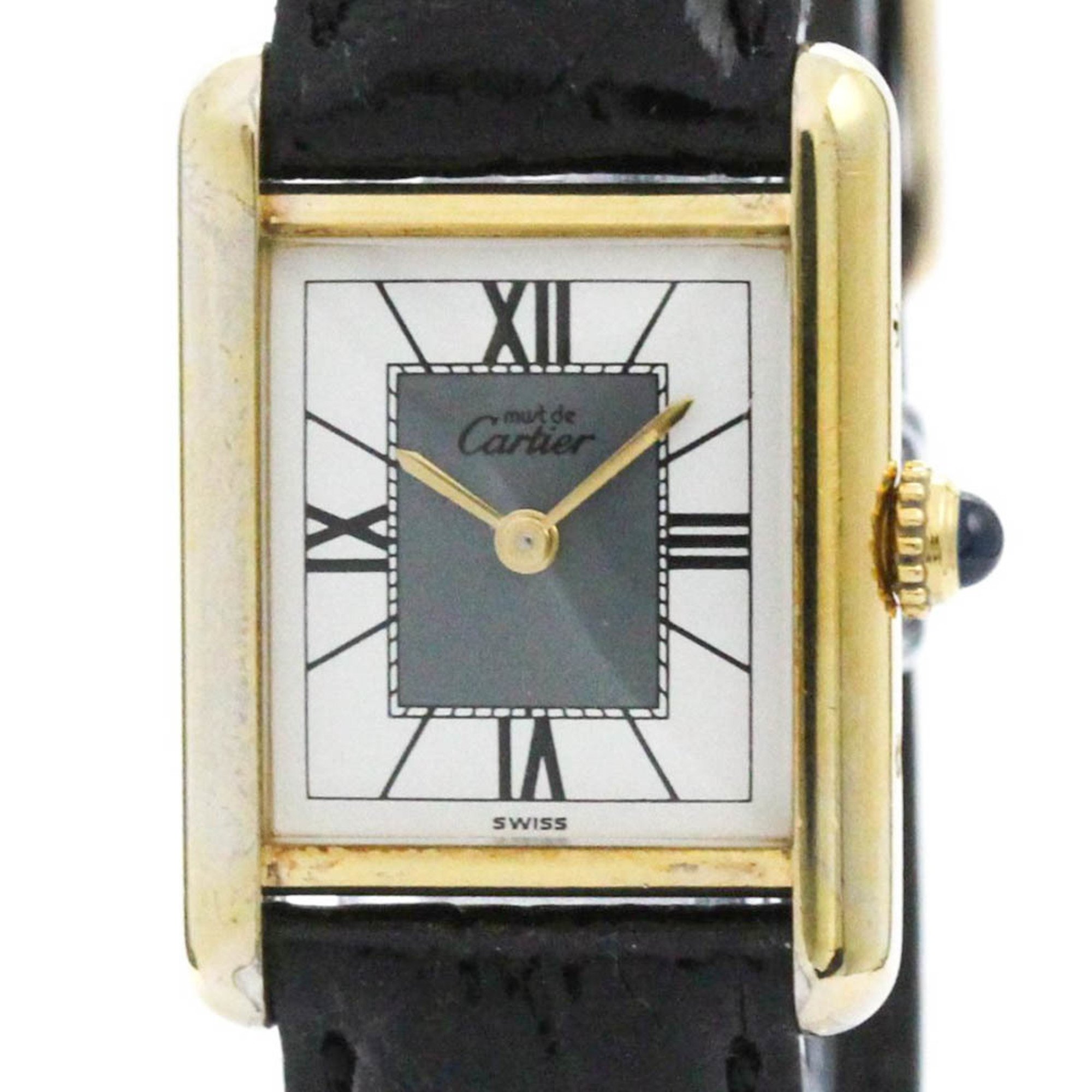 CARTIER Must Tank Vermeil Gold Plated Quartz Ladies Watch 5057001 BF562518