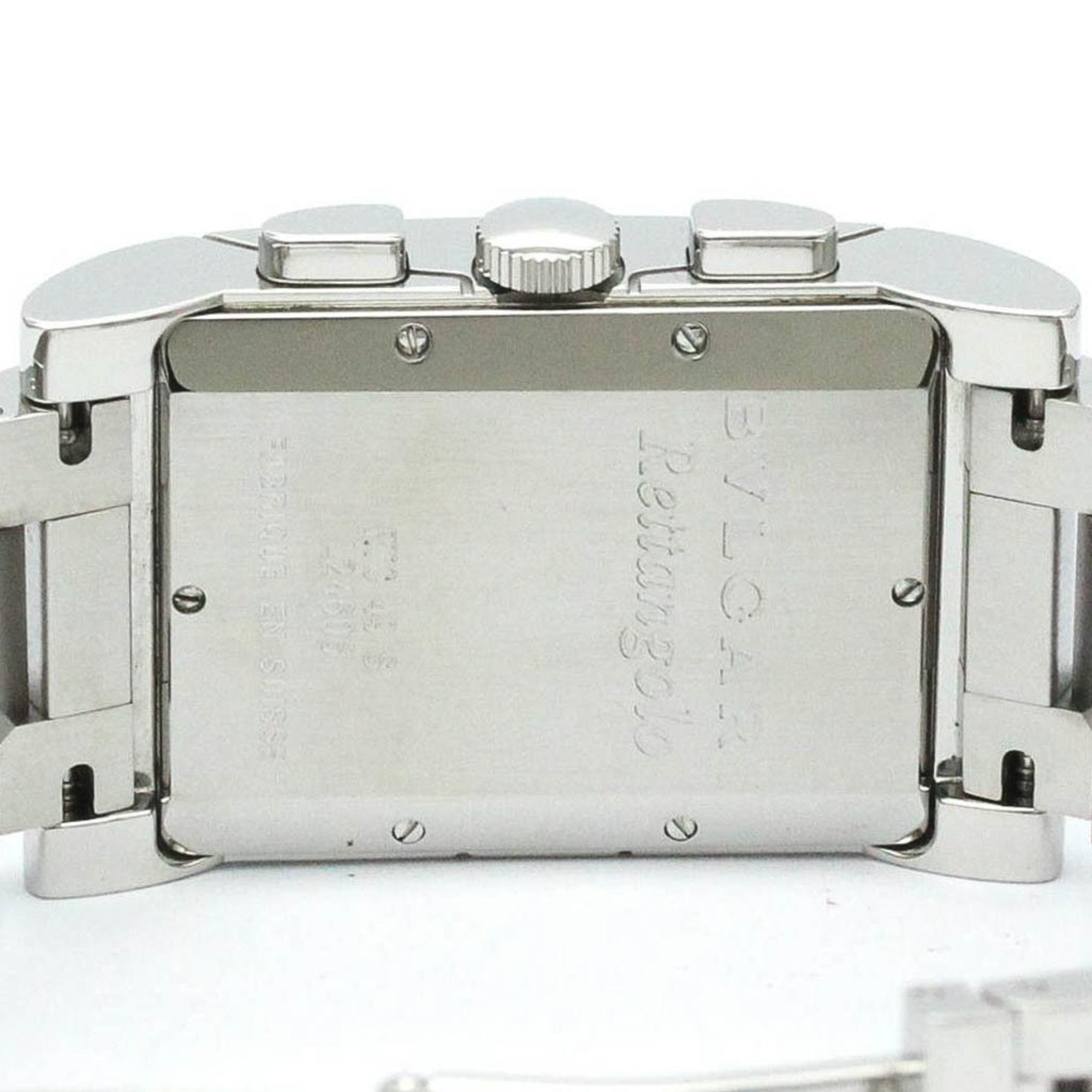 Polished BVLGARI Rettangolo Stainless Steel Quartz Mens Watch RTC49S BF576500