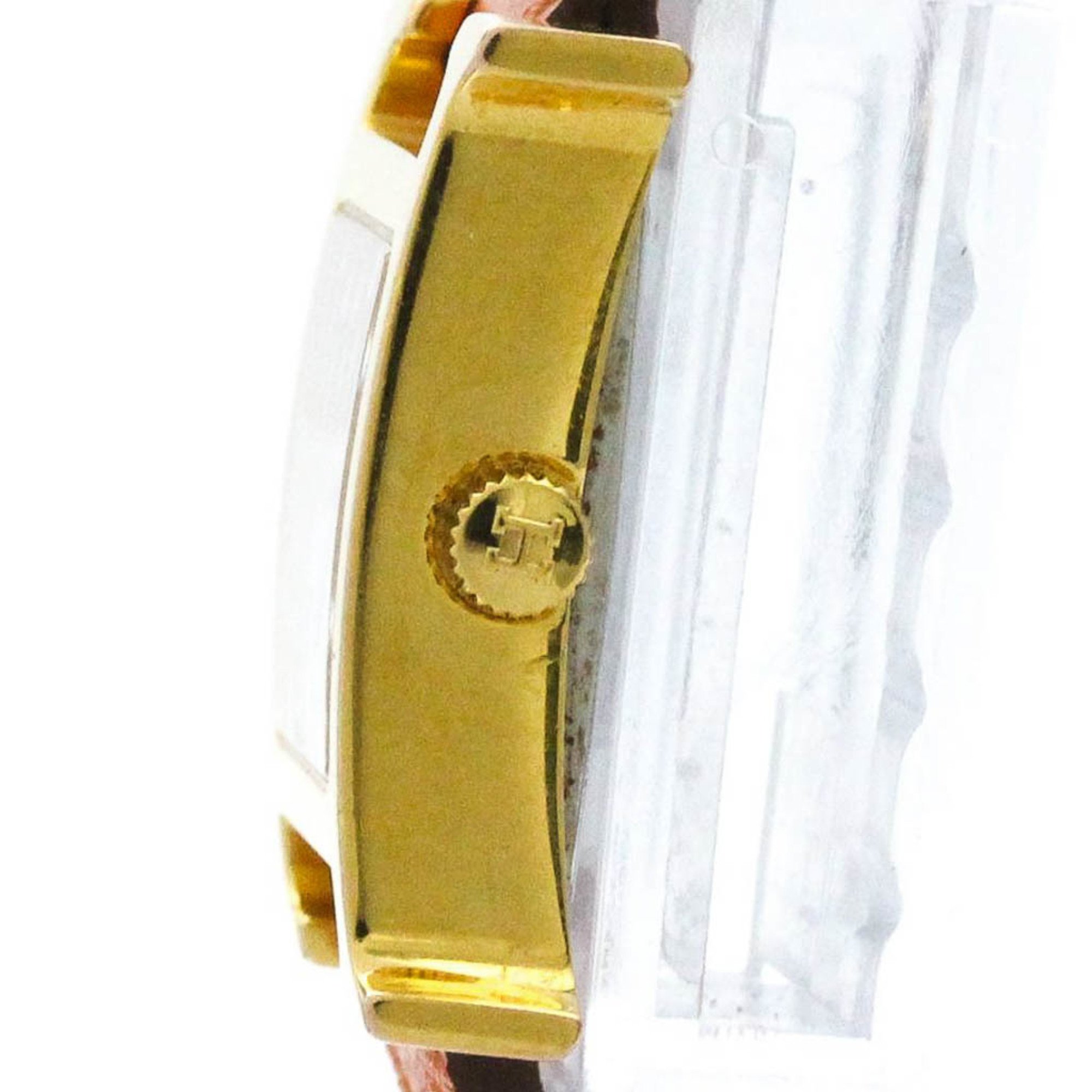 HERMES H Watch Gold Plated Leather Quartz Ladies Watch HH1.101 BF576543