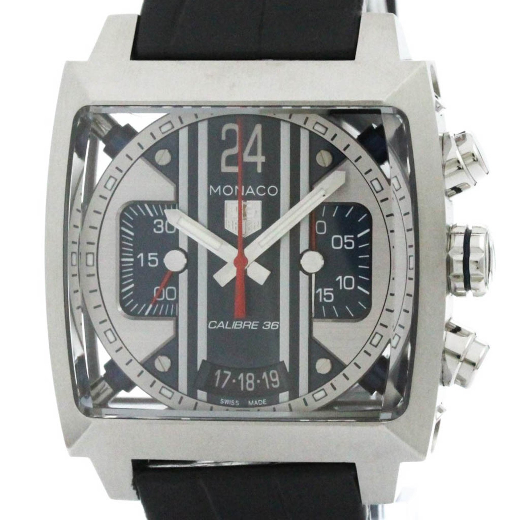 Polished TAG HEUER Monaco 24 Calibre 36 Chronograph Mens Watch CAL5111 BF576532