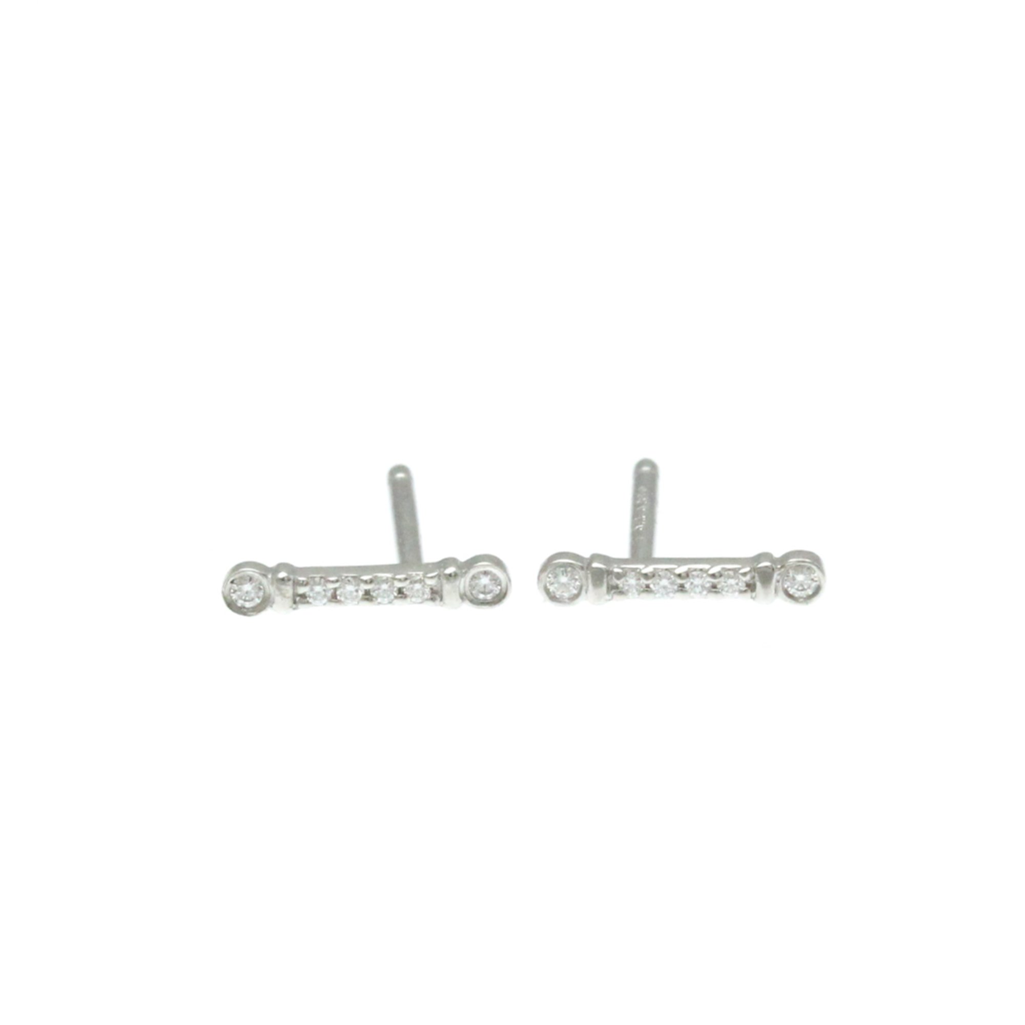 Tiffany Fleur De Lis Key Bar Earrings Diamond White Gold (18K) Stud Earrings Carat/0.03 Silver