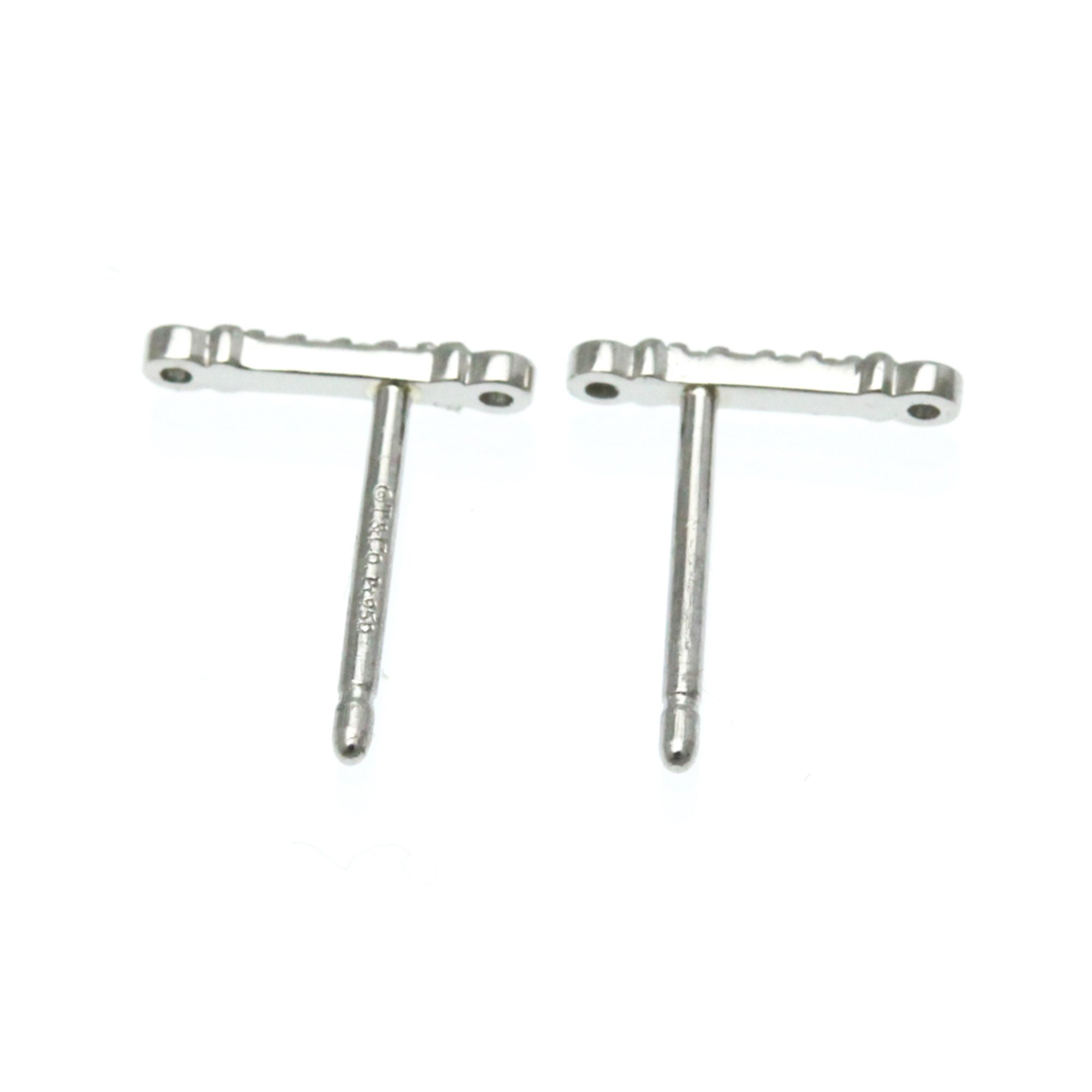 Tiffany Fleur De Lis Key Bar Earrings Diamond White Gold (18K) Stud Earrings Carat/0.03 Silver