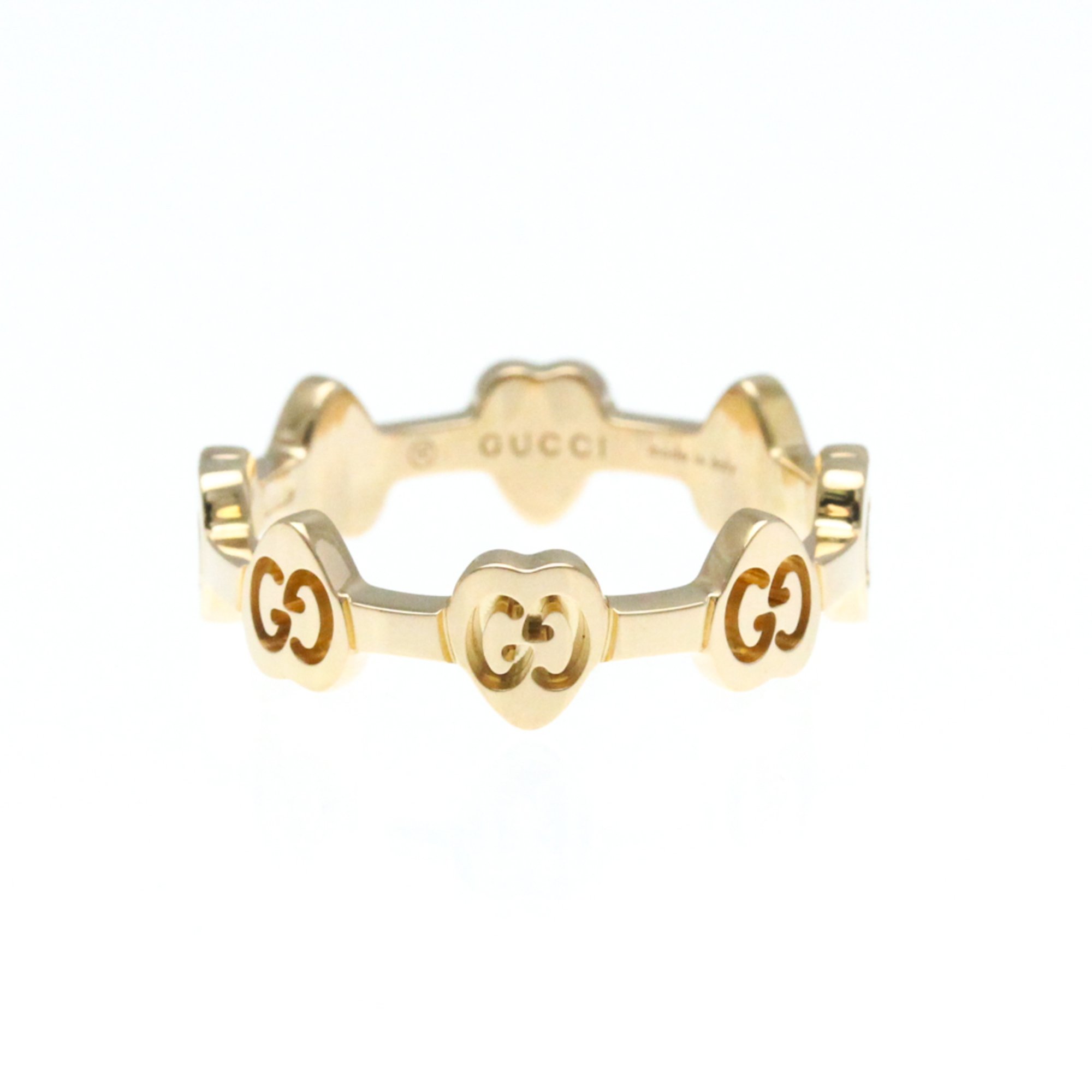 Gucci Icon Heart Station Ring Pink Gold (18K) Fashion No Stone Band Ring Pink Gold