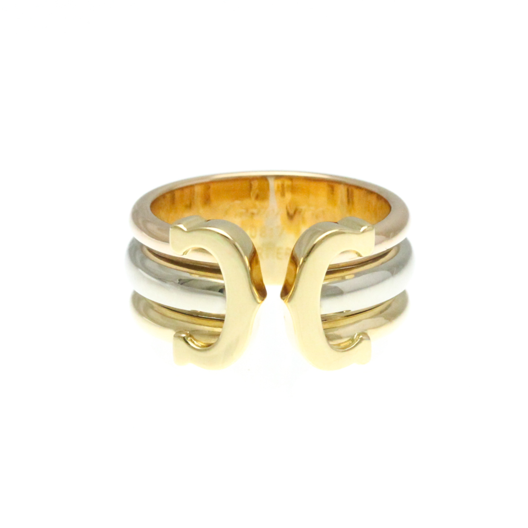 Cartier 2C Trinity Ring Pink Gold (18K),White Gold (18K),Yellow Gold (18K) Fashion No Stone Band Ring Gold