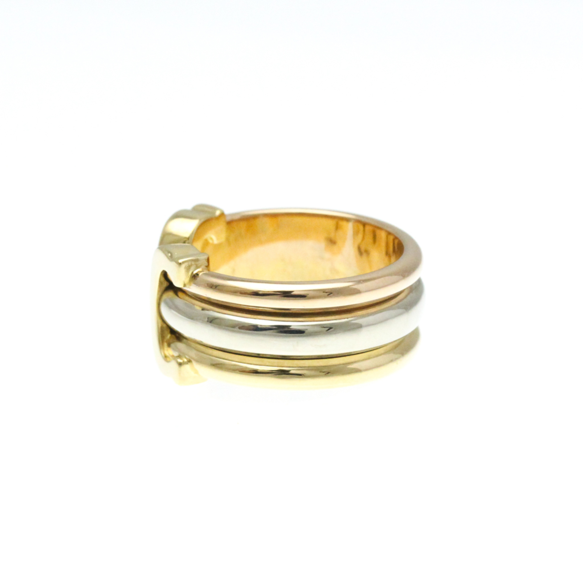 Cartier 2C Trinity Ring Pink Gold (18K),White Gold (18K),Yellow Gold (18K) Fashion No Stone Band Ring Gold