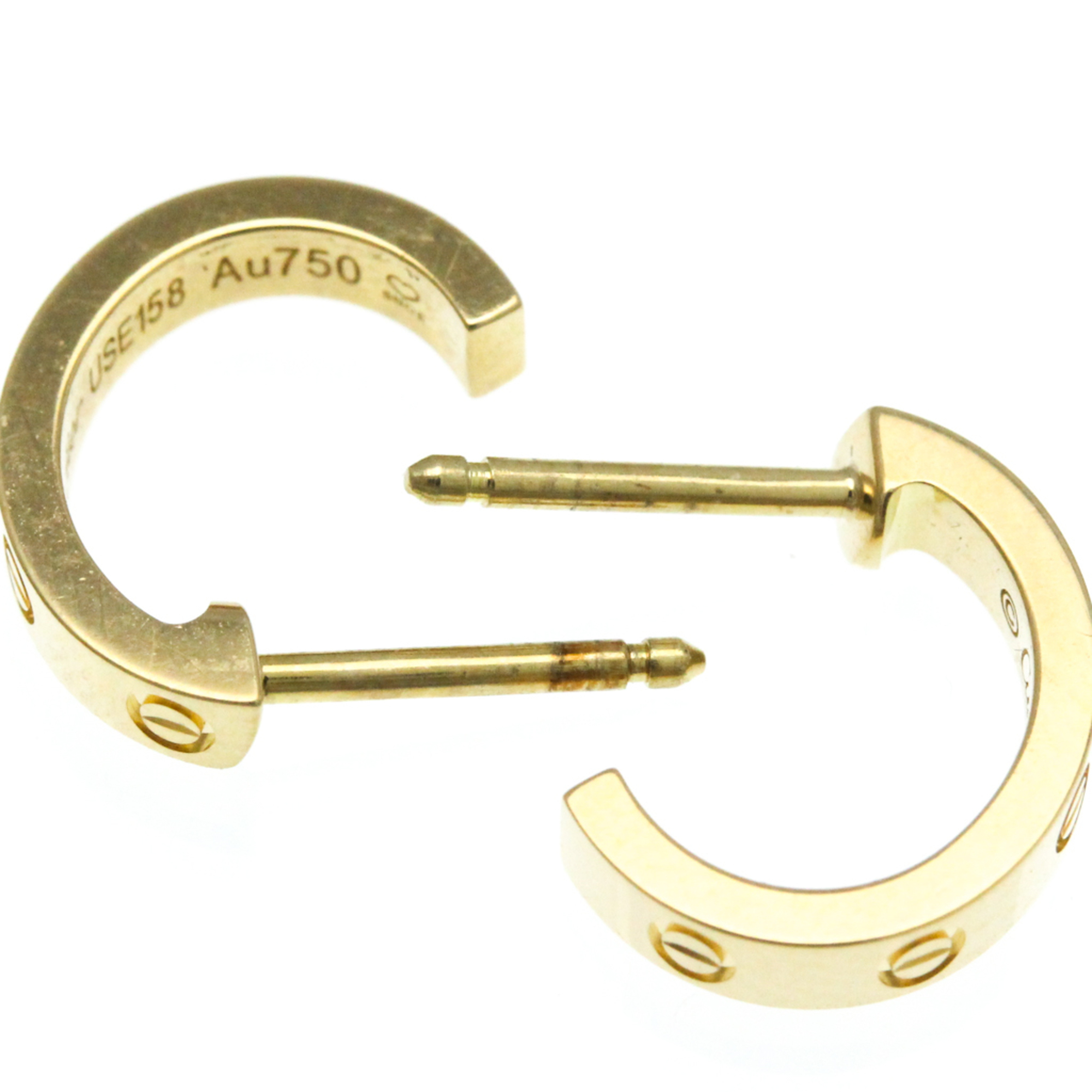 Cartier Mini Love Earrings No Stone Yellow Gold (18K) Half Hoop Earrings Gold