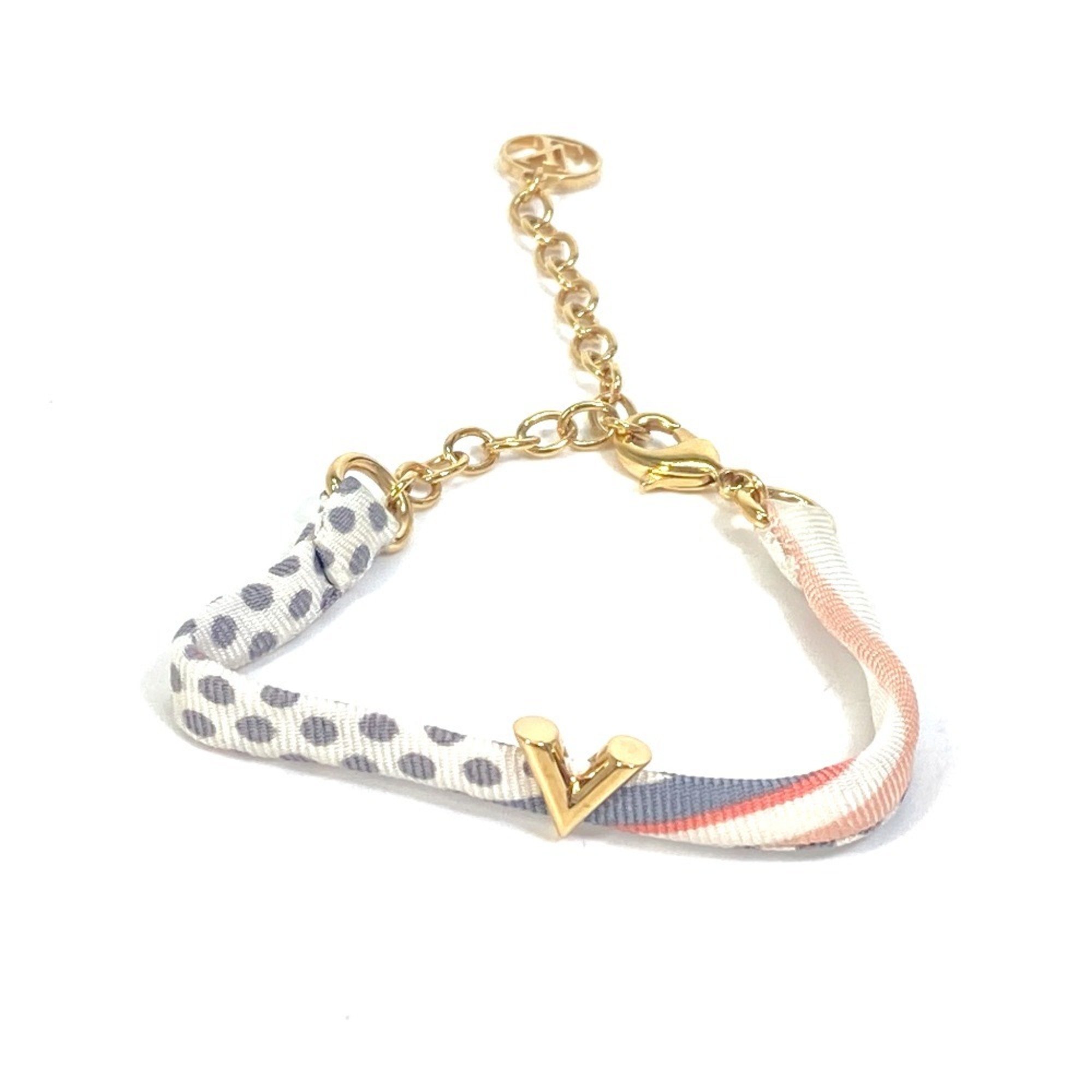 LOUIS VUITTON M68415 Be Mindful V Bracelet Silk Women's White