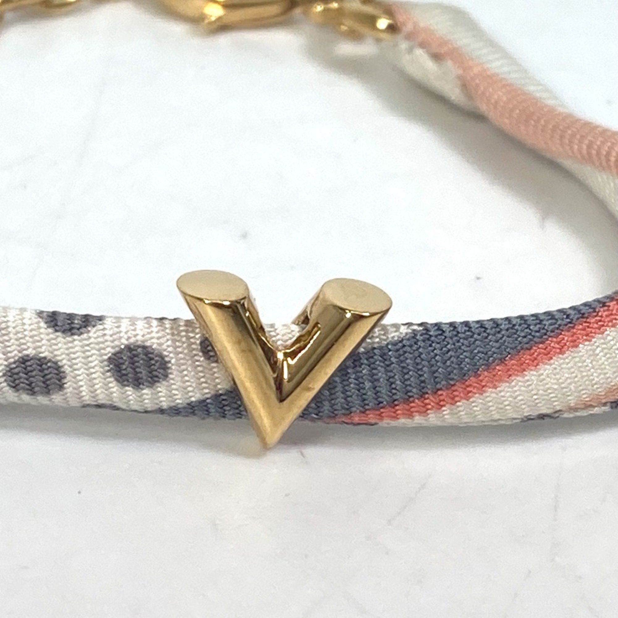 LOUIS VUITTON M68415 Be Mindful V Bracelet Silk Women's White