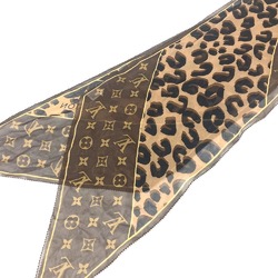 LOUIS VUITTON Louis Vuitton Monogram Leopard Print Shawl Stole Silk Women's Brown