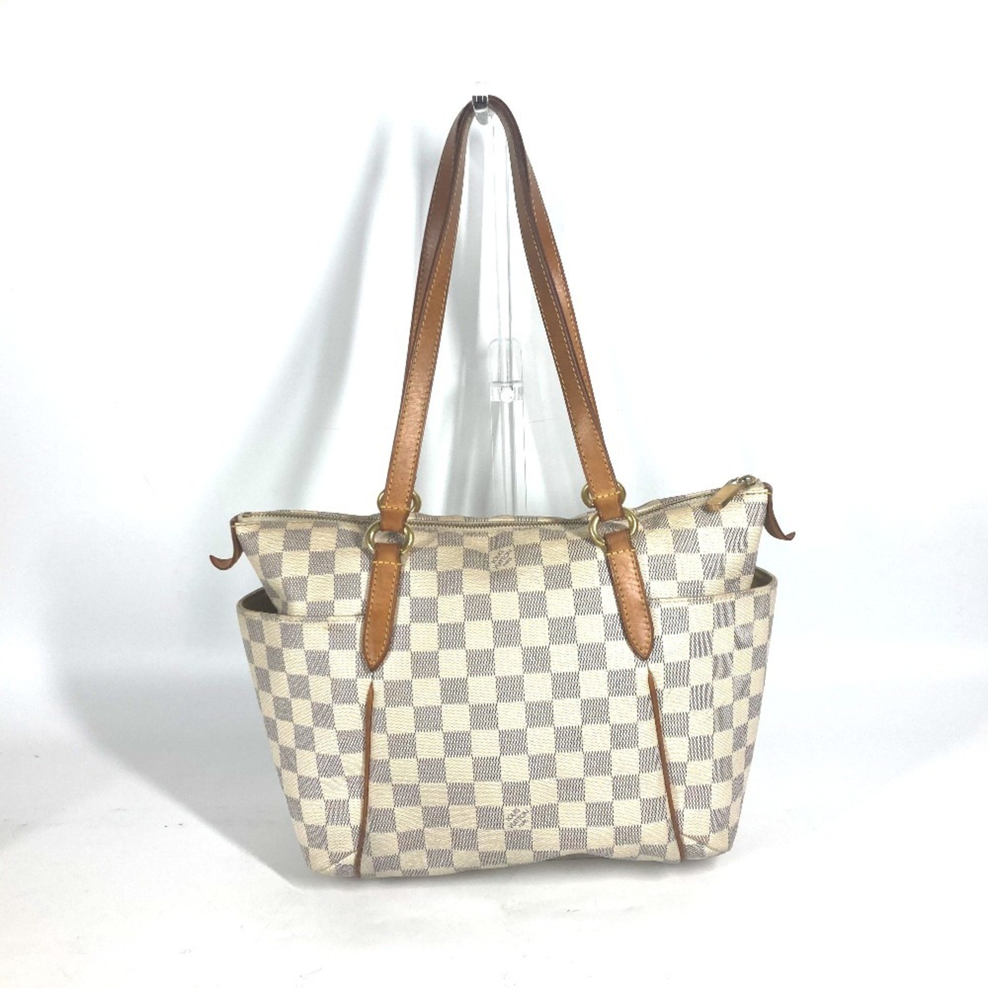 LOUIS VUITTON N51261 Damier Azur Totally PM Tote Bag Shoulder Canvas Women's White