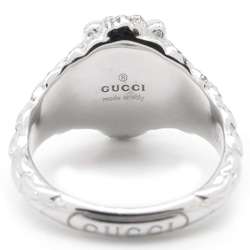 Gucci Ring Lion Head Aquamarine Diamond K18WG Size GUCCI