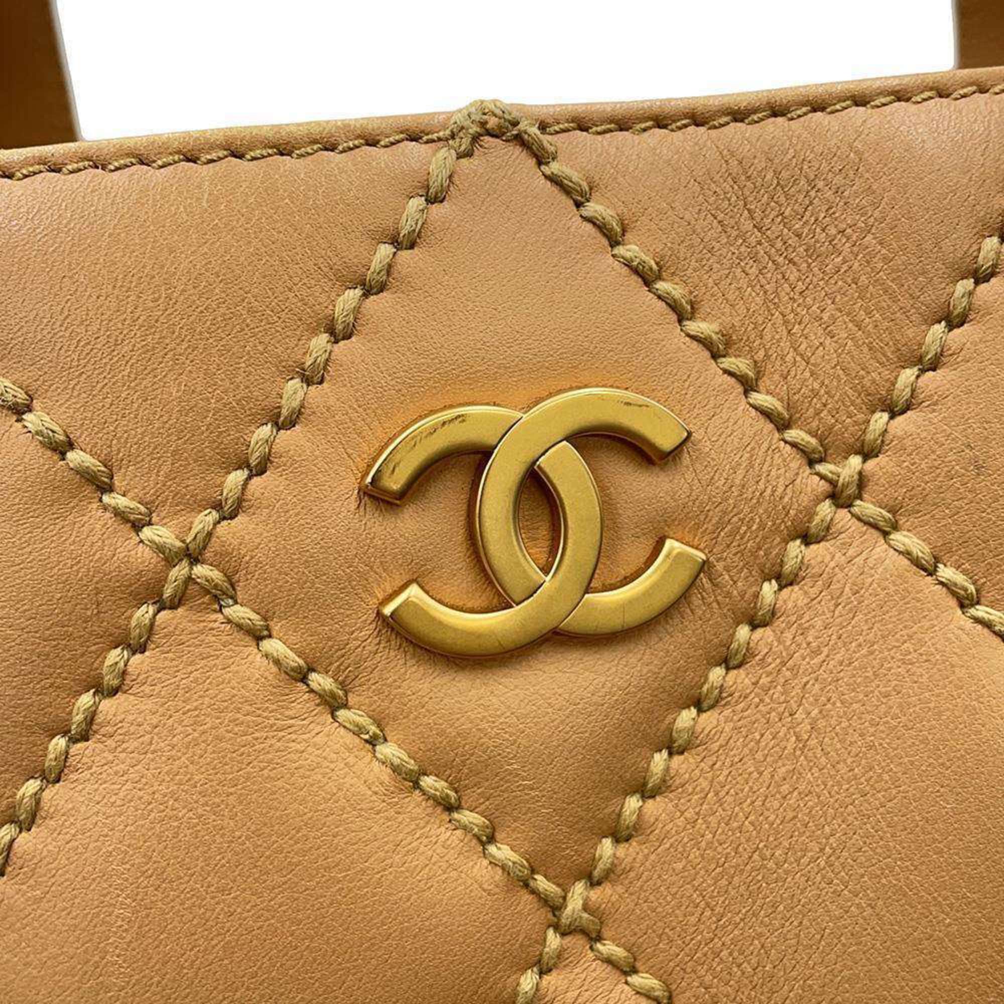 CHANEL Tote Bag Wild Stitch Coco Mark Matelasse A18126 Handbag