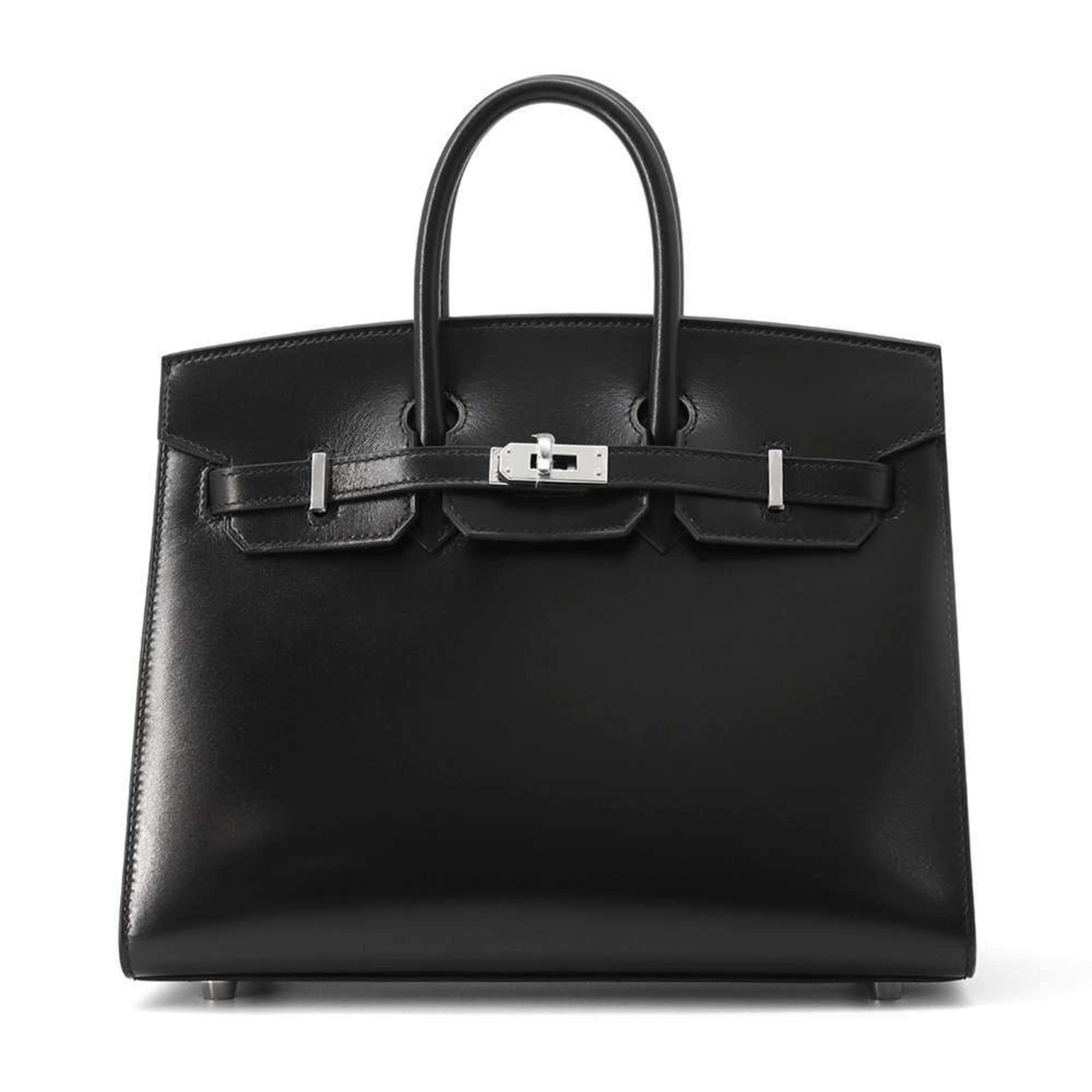 Hermes Birkin 25 Serie Handbag Black Box Calf W Stamp HERMES