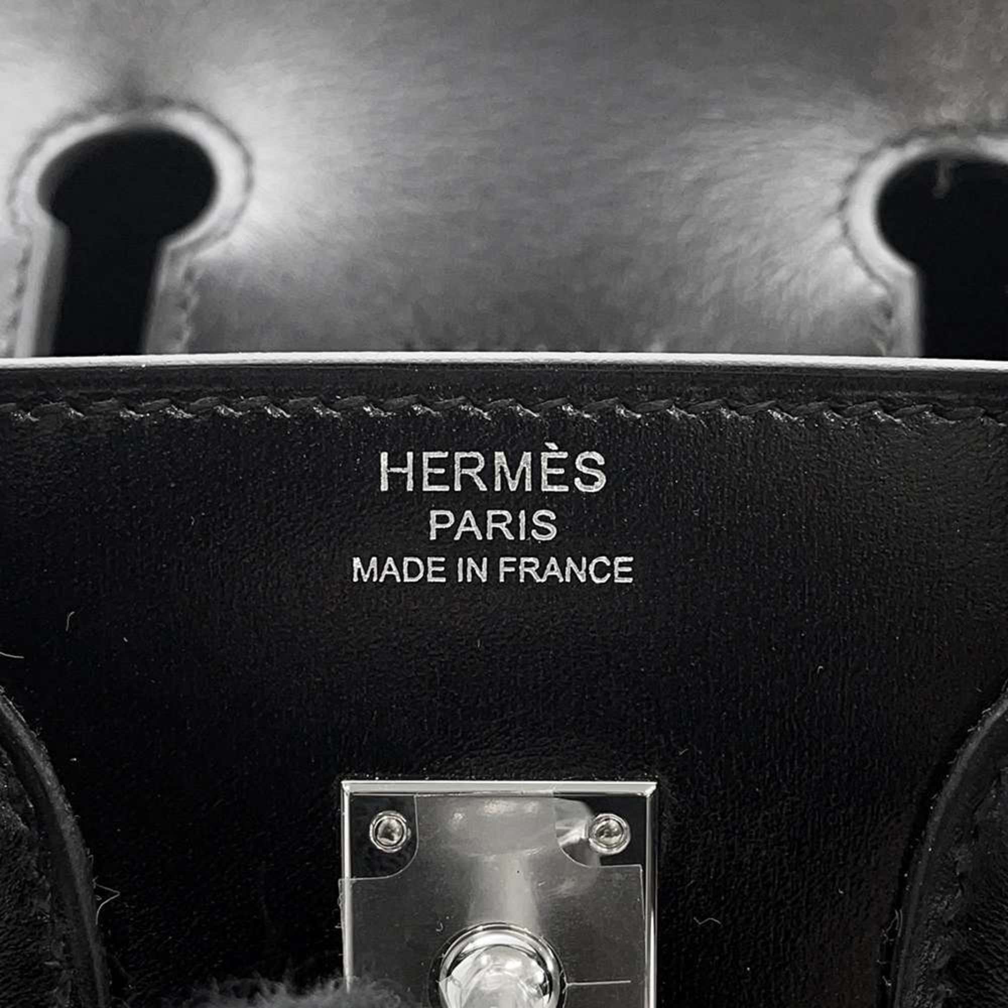 Hermes Birkin 25 Serie Handbag Black Box Calf W Stamp HERMES