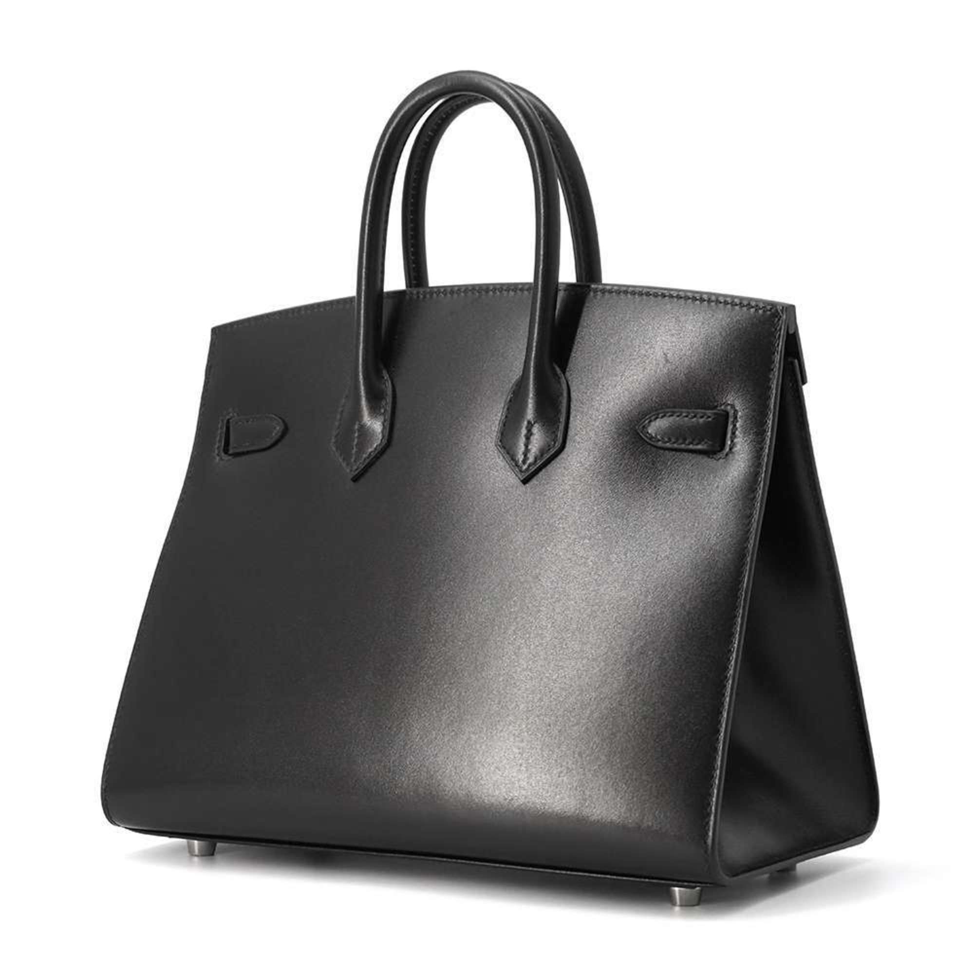 Hermes Birkin 25 Serie Handbag Black Box Calf W Stamp HERMES