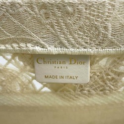 Christian Dior Handbag Book Tote Butterfly Embroidery Small White