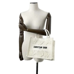 Christian Dior Handbag Book Tote Butterfly Embroidery Small White