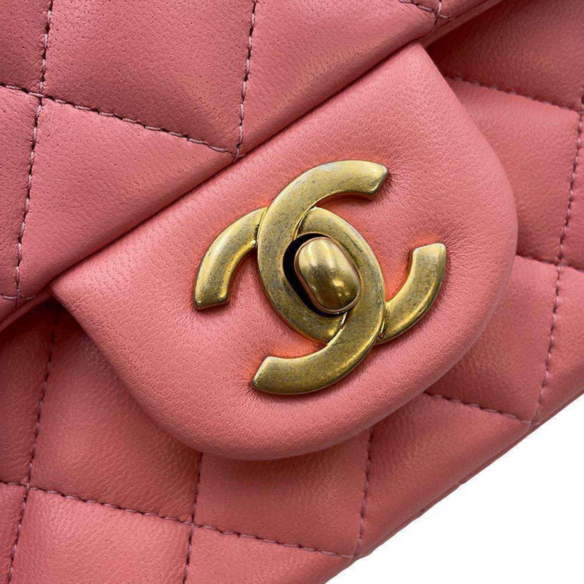 Chanel Chain Shoulder Bag Coco Mark Matelasse Lambskin A69900 CHANEL Flap