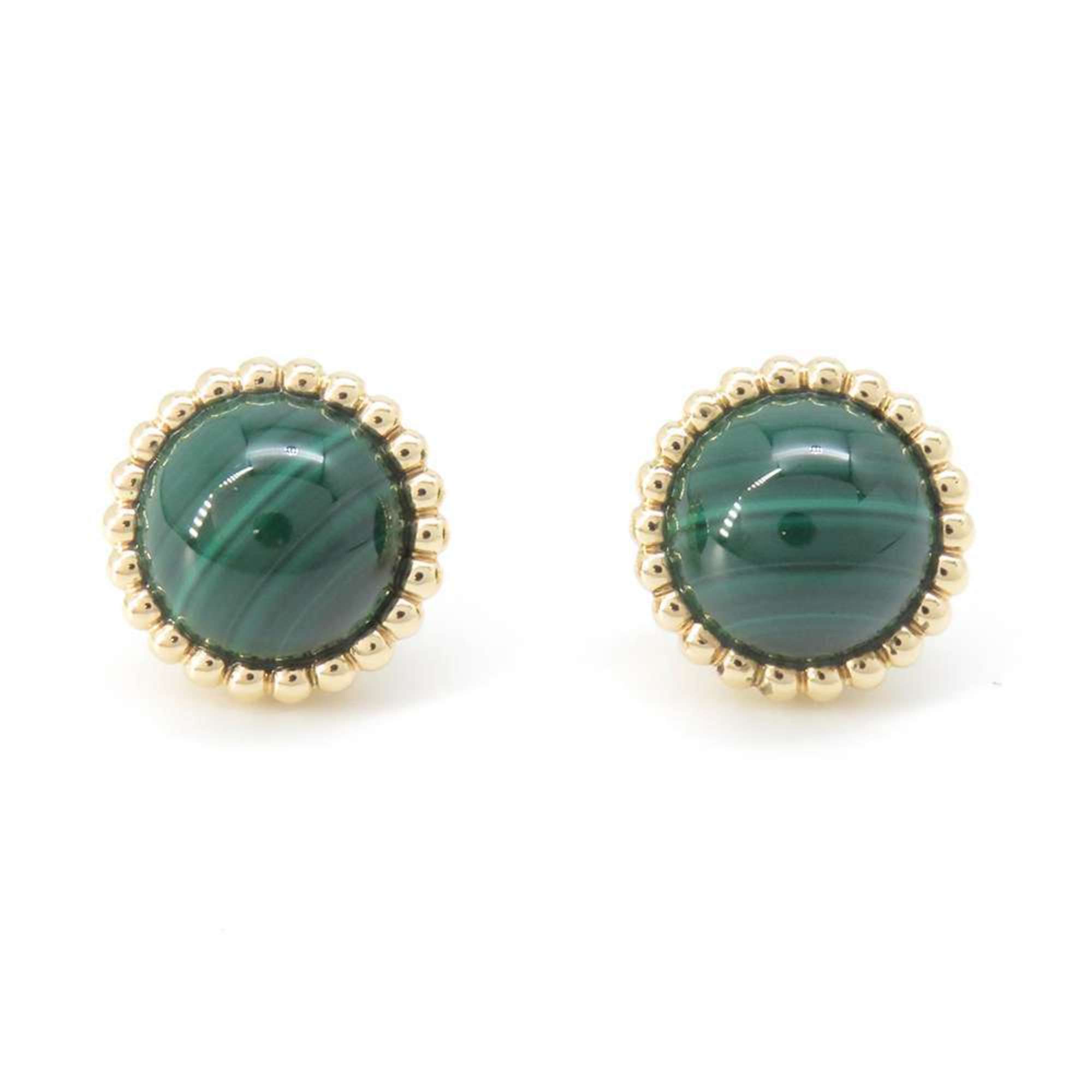 Van Cleef & Arpels Perlée Couleur Earrings, Malachite, 18K Yellow Gold, VCARP4DS00