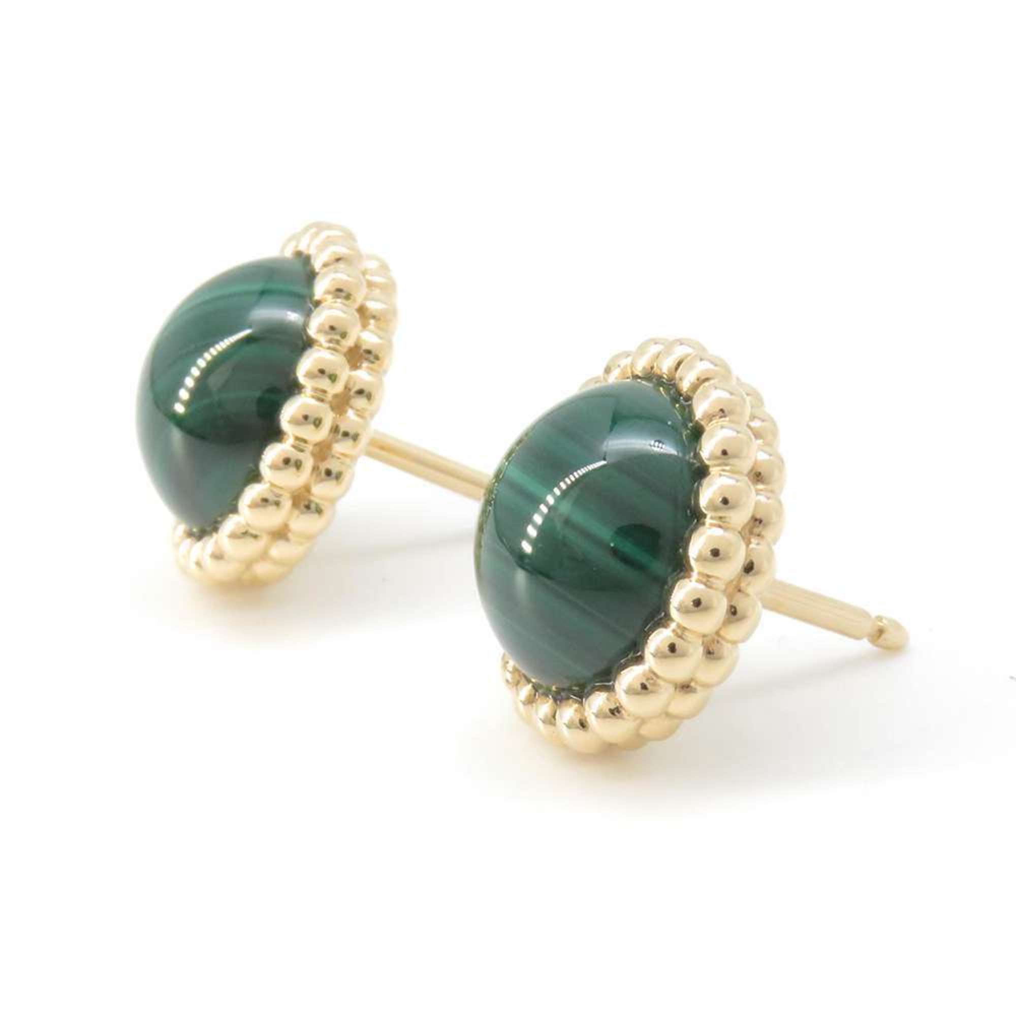 Van Cleef & Arpels Perlée Couleur Earrings, Malachite, 18K Yellow Gold, VCARP4DS00