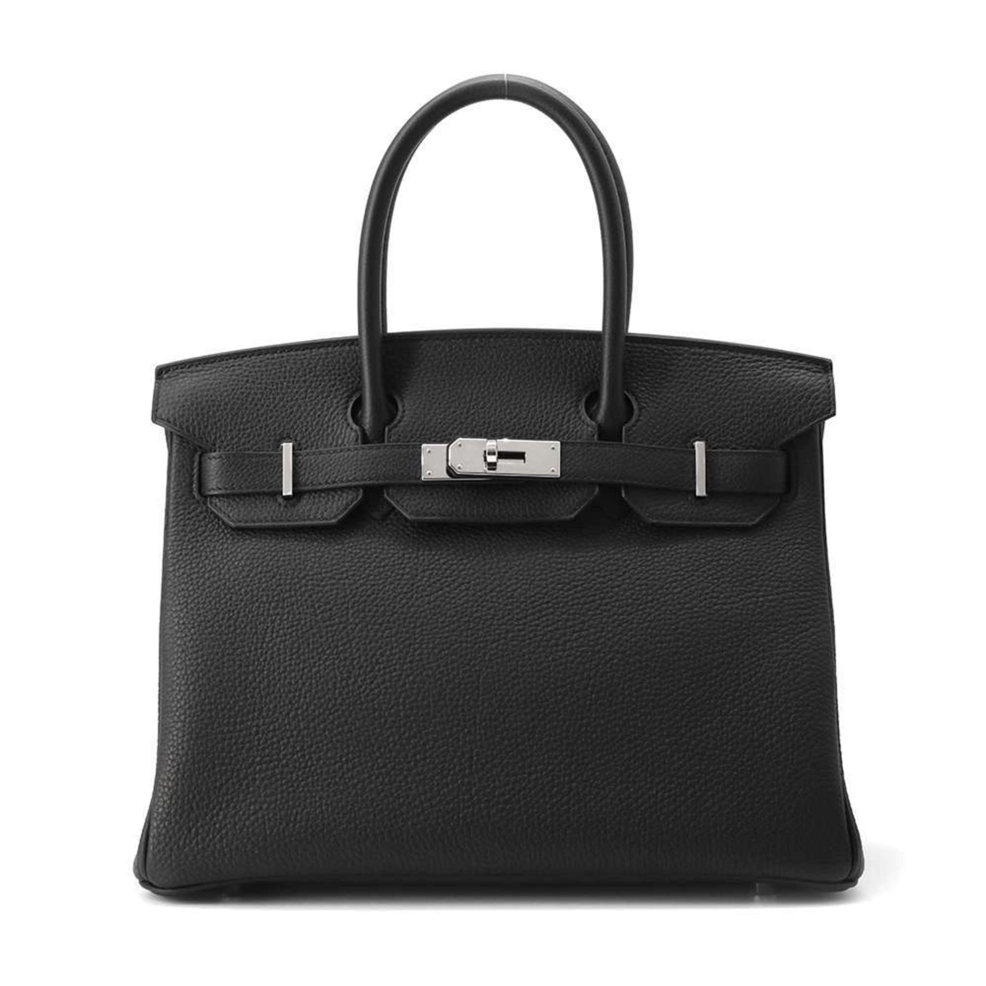 Hermes Birkin 30 Handbag Black Togo Z Stamp HERMES